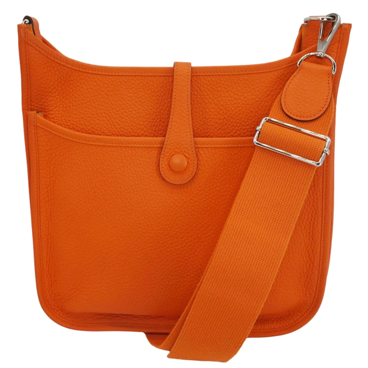 HERMES Evelyne III 29 Taurillon Leather Crossbody Bag Orange - Image 4