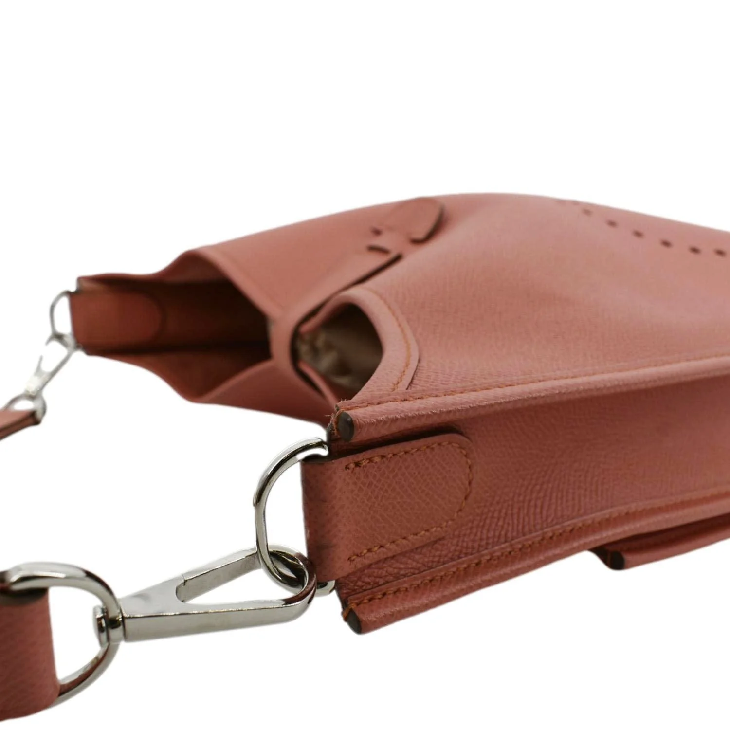 HERMES Evelyne PM III Clemence Leather Crossbody Bag Crevette - Image 5