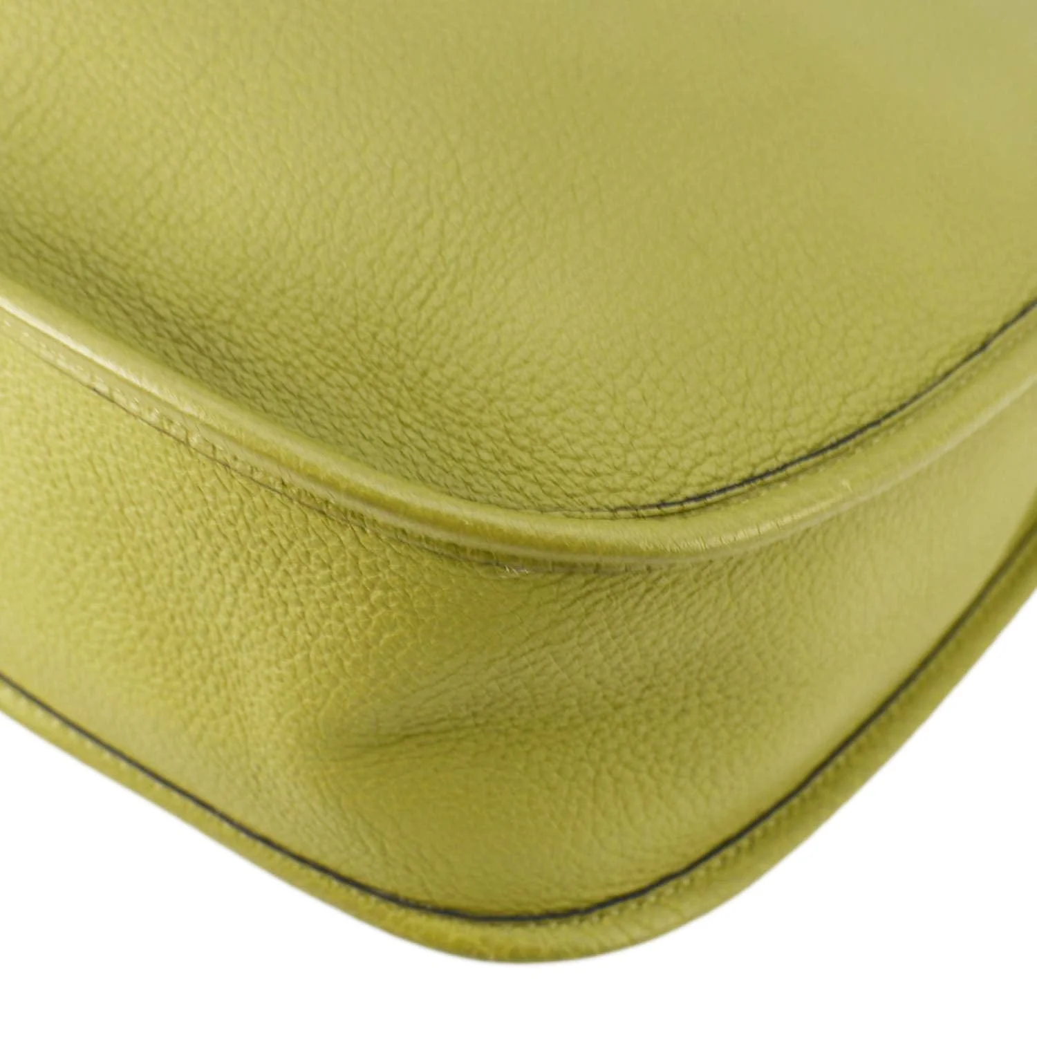 HERMES Evelyne Clemence I GM Leather Crossbody Bag Lime - Image 8