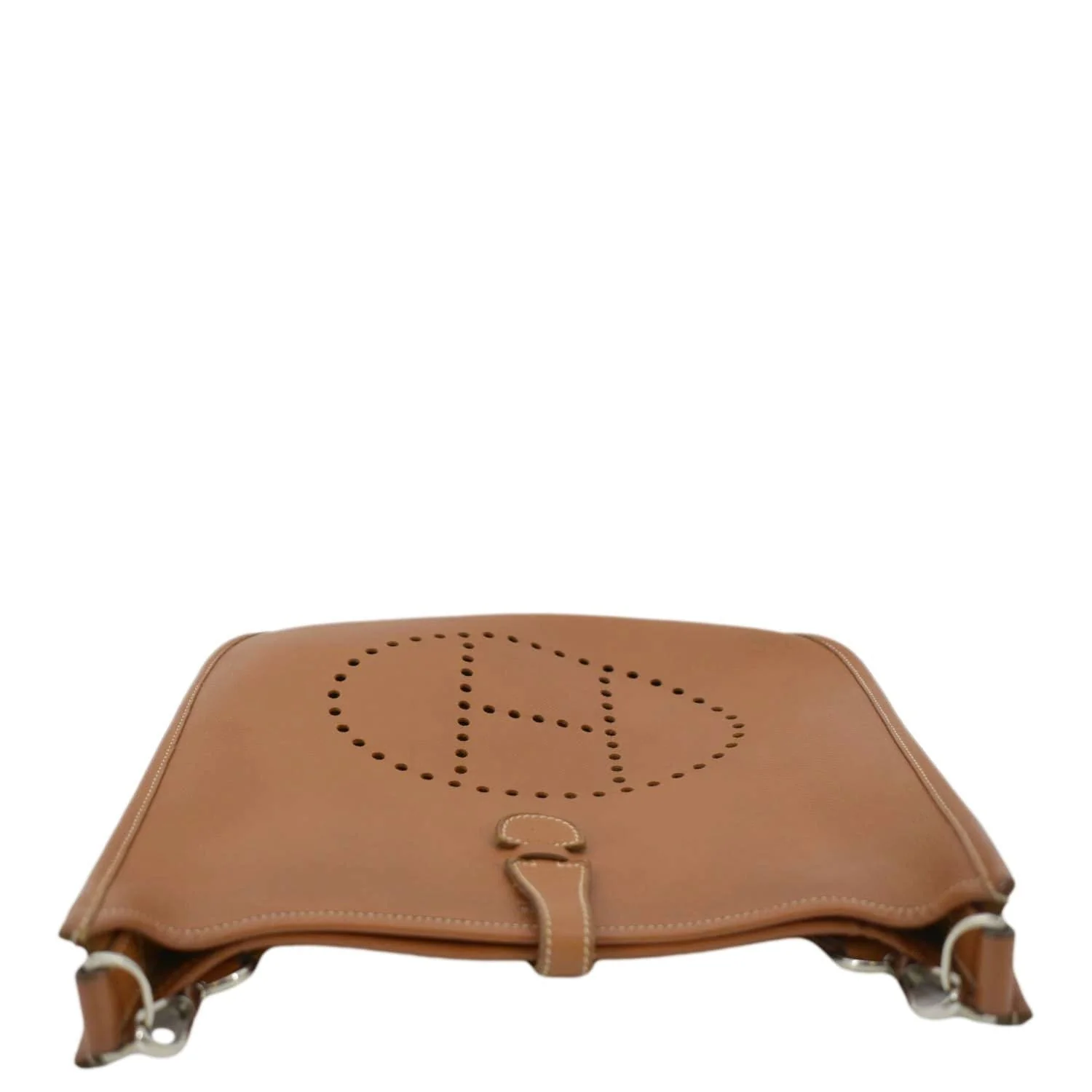 HERMES Evelyne PM III Clemence Leather Crossbody Bag Tan - Image 4