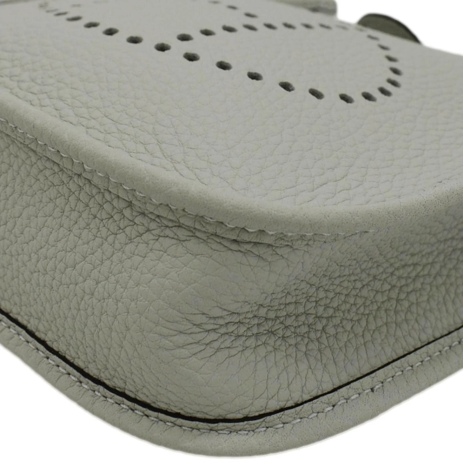 HERMES Evelyne TPM Clemence Leather Crossbody Bag Light Grey - Image 8