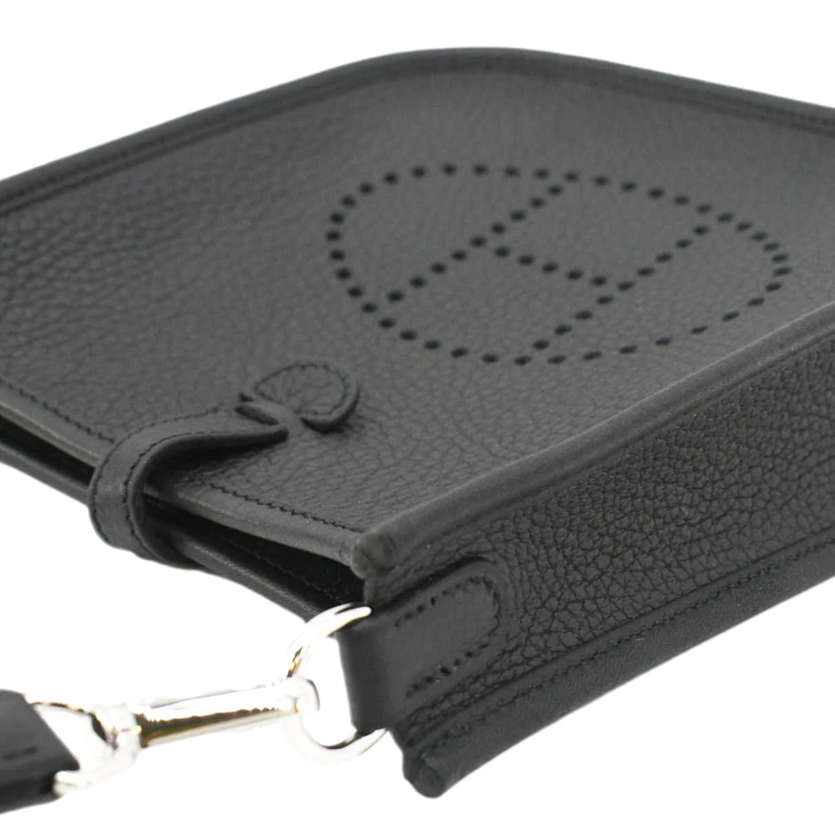 HERMES Evelyne TPM Clemence Leather Crossbody Bag Black - Image 7