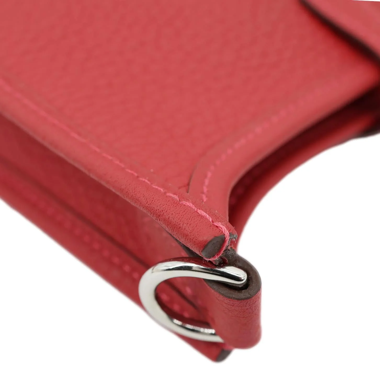 HERMES Evelyne TPM 16 Amazone Clemence Leather Crossbody Bag Red - Image 7