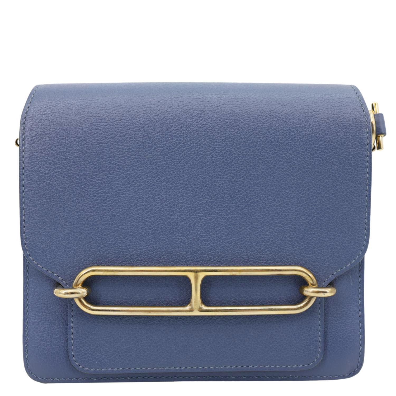 HERMES Roulis Sac Evercolor Mini Pebbled Calfskin Leather Shoulder Bag Bleu De Malte - Image 3