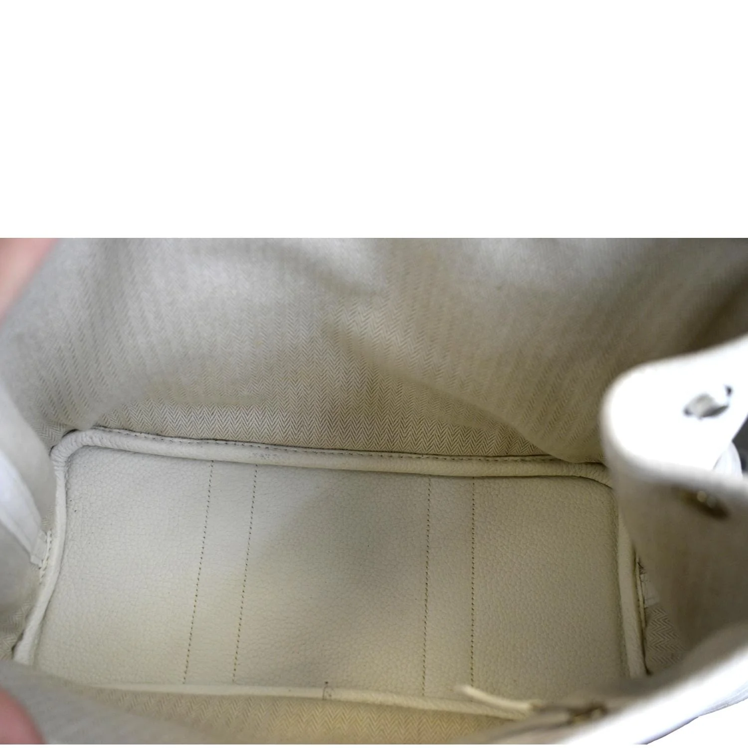 HERMES Garden Party Leather Tote Bag White - Image 10
