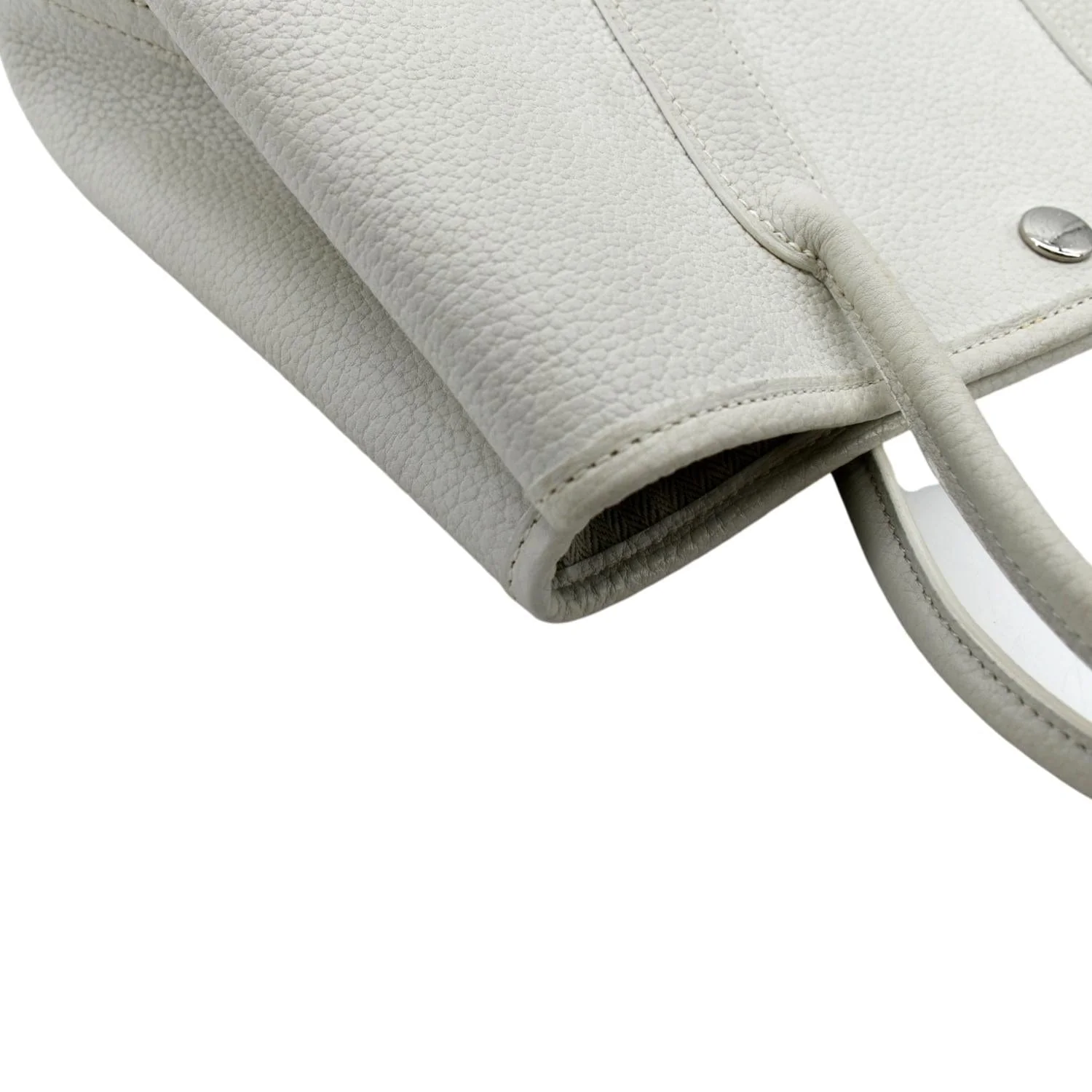HERMES Garden Party Leather Tote Bag White - Image 6