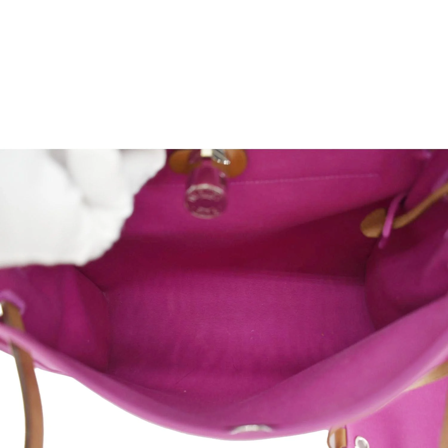 HERMES Herbag Zip Retourne 31 Toile Canvas Tote Shoulder Bag Fuchsia - Image 11