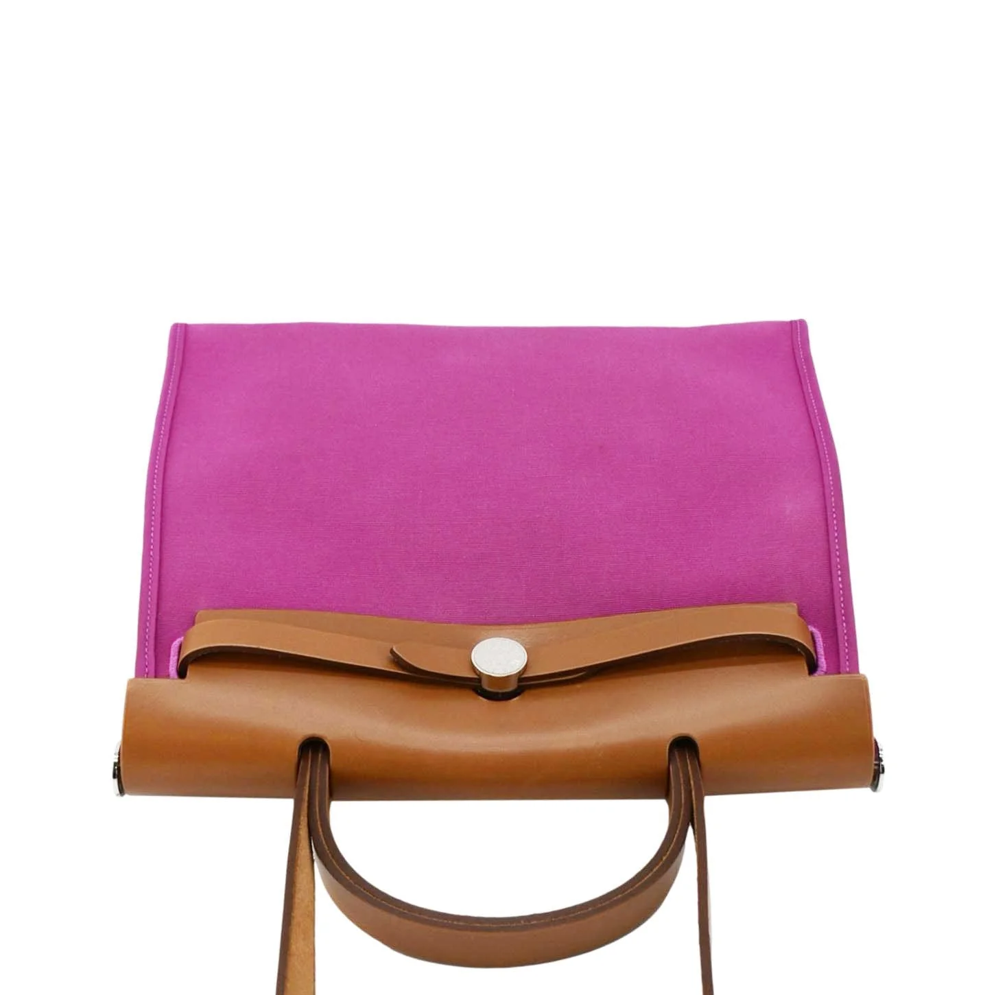 HERMES Herbag Zip Retourne 31 Toile Canvas Tote Shoulder Bag Fuchsia - Image 5