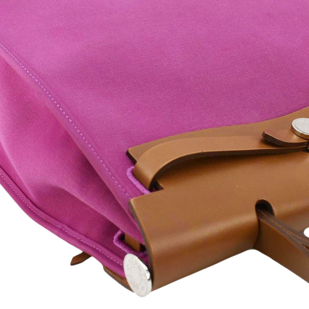 HERMES Herbag Zip Retourne 31 Toile Canvas Tote Shoulder Bag Fuchsia - Image 6