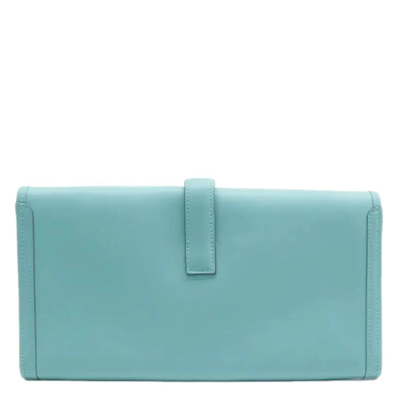 HERMES Jige Elan 29 Calfskin Leather Clutch Wallet Light Blue - Image 2