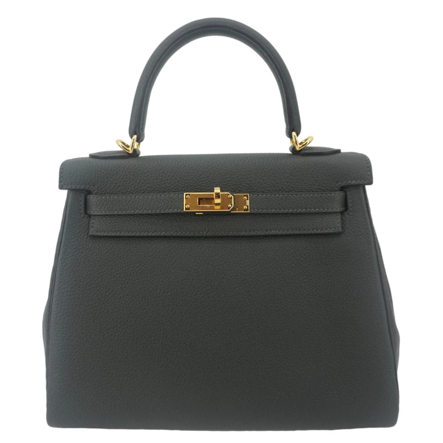 Hermes Kelly 25 Togo Leather Shoulder Bag Vert Fonce - Image 4