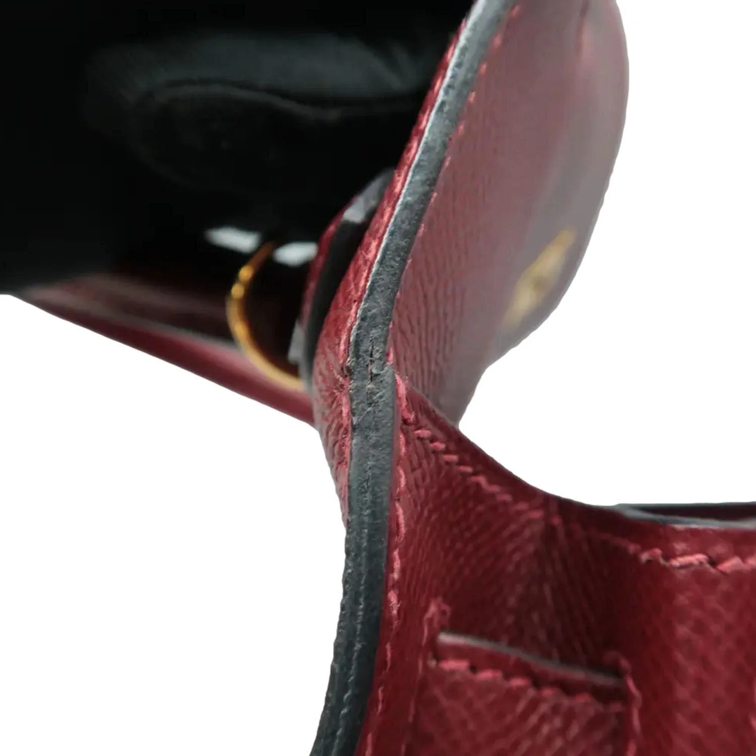 HERMES Kelly 28 Togo Leather Shoulder Bag Red - Image 10