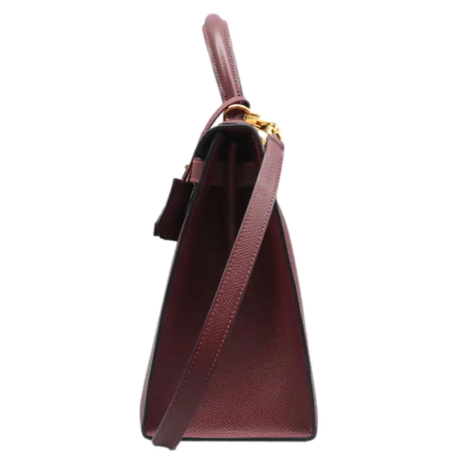 HERMES Kelly 28 Togo Leather Shoulder Bag Red - Image 3