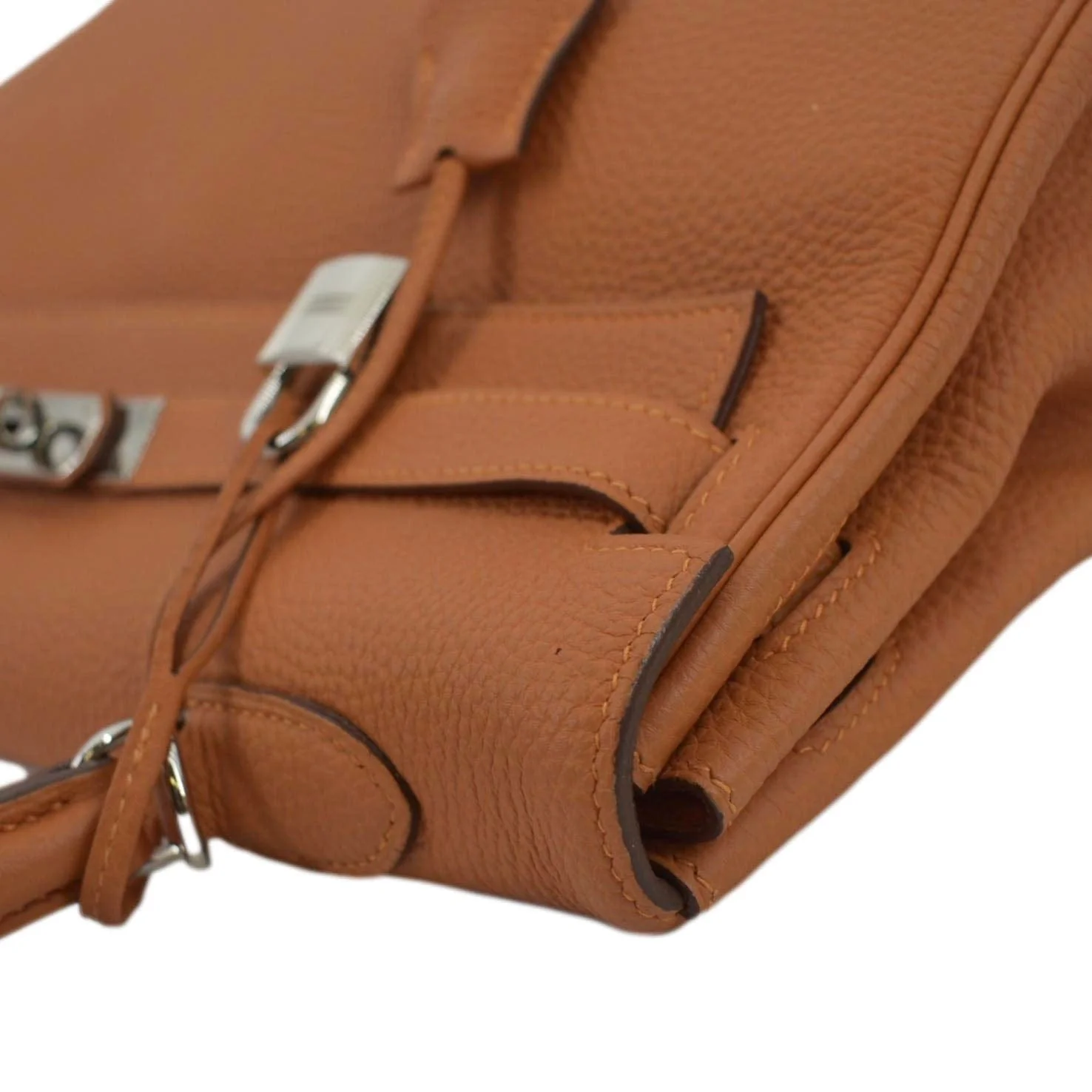 HERMES Kelly 35 Togo Leather Satchel Shoulder Bag Orange - Image 6
