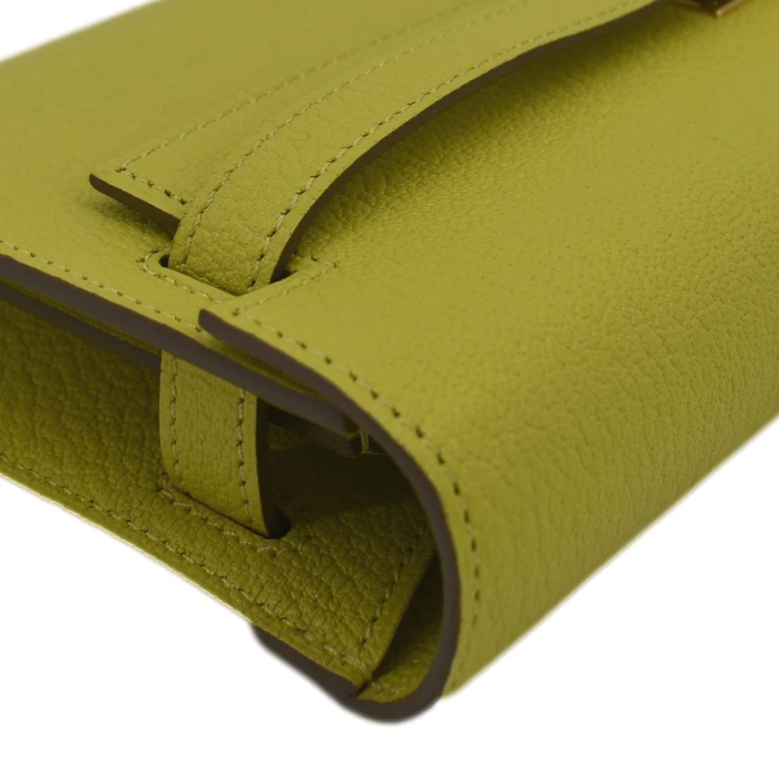 HERMES Kelly To Go Leather Wallet Lime - Image 9