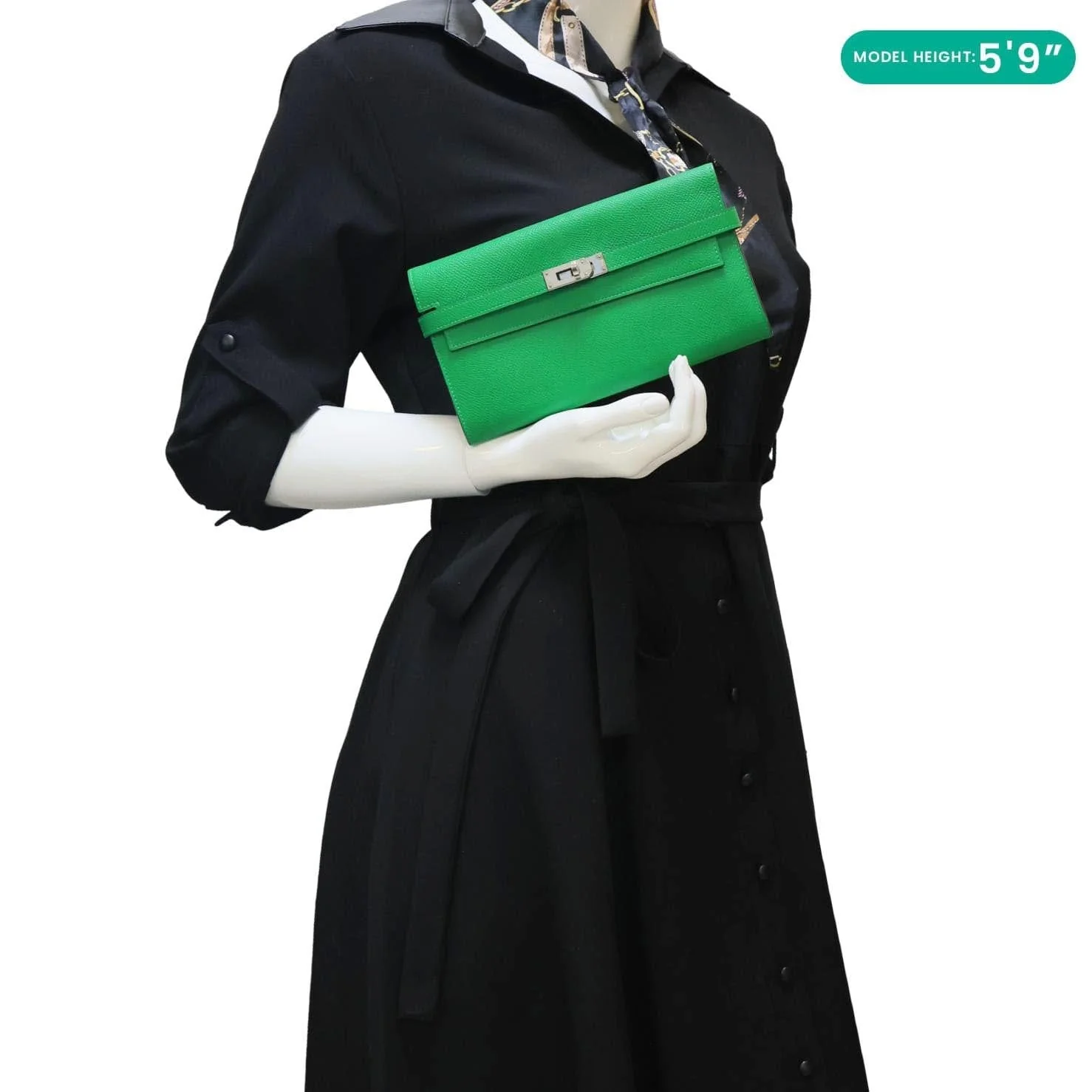 HERMES Kelly Epsom Leather Wallet Green - Image 2
