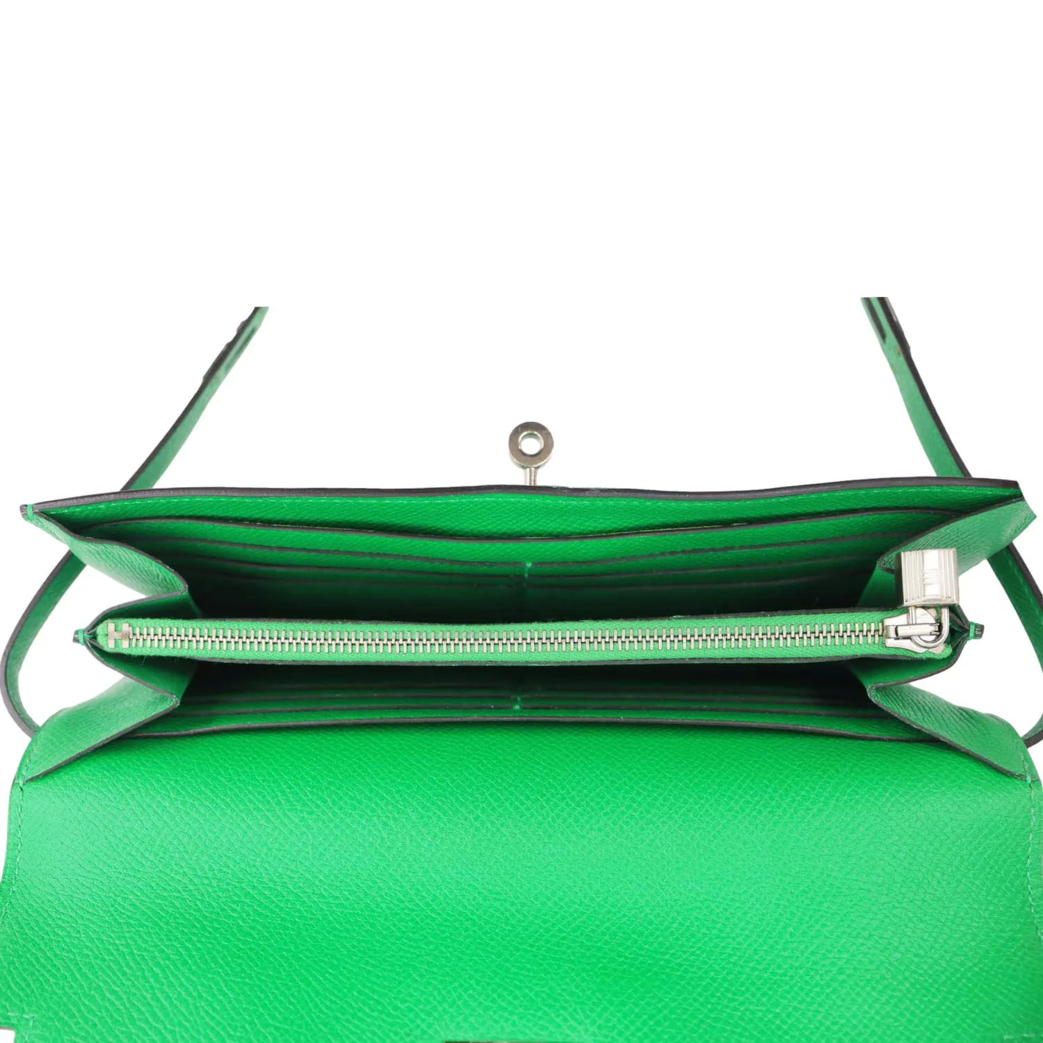 HERMES Kelly Epsom Leather Wallet Green - Image 5