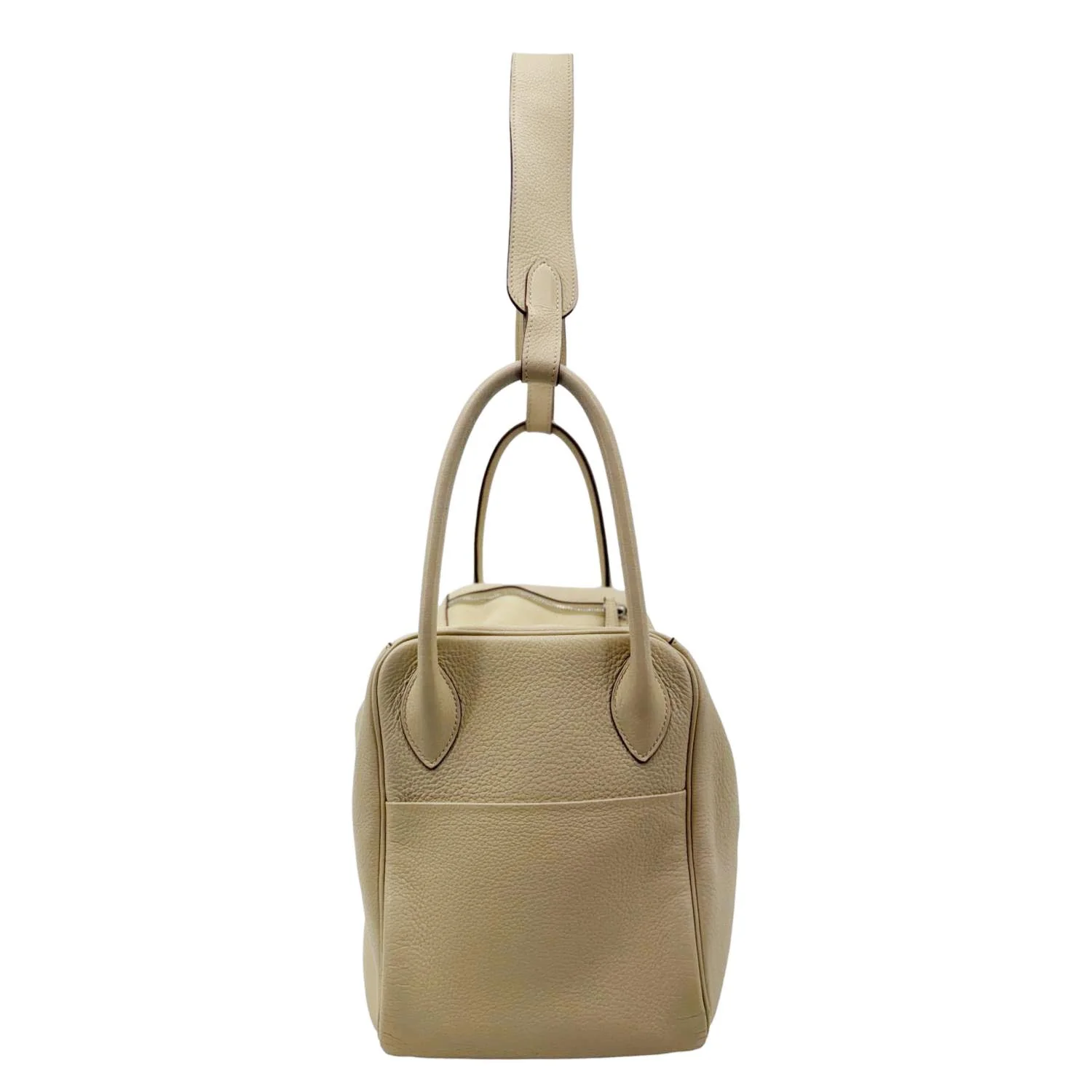 HERMES Lindy 34 Taurillon Clemence Leather Shoulder Bag Beige - Image 6