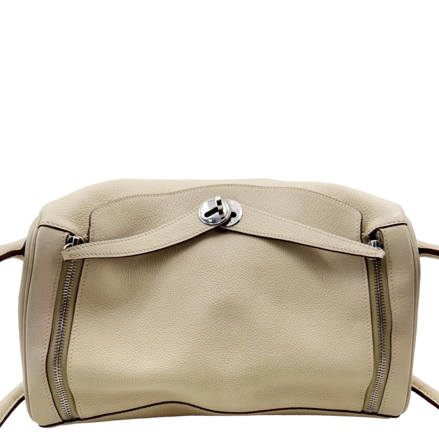 HERMES Lindy 34 Taurillon Clemence Leather Shoulder Bag Beige - Image 7