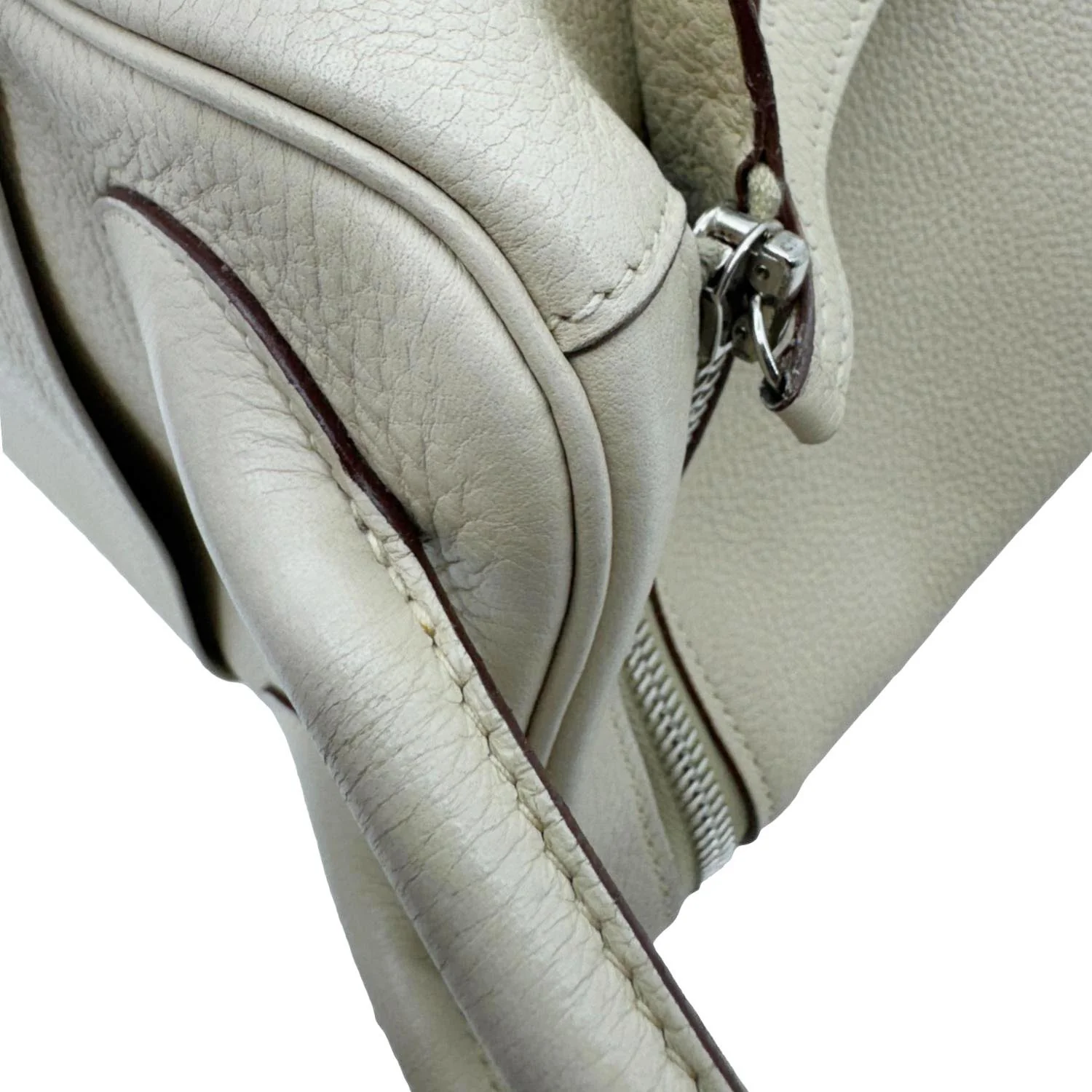 HERMES Lindy 34 Taurillon Clemence Leather Shoulder Bag Beige - Image 8