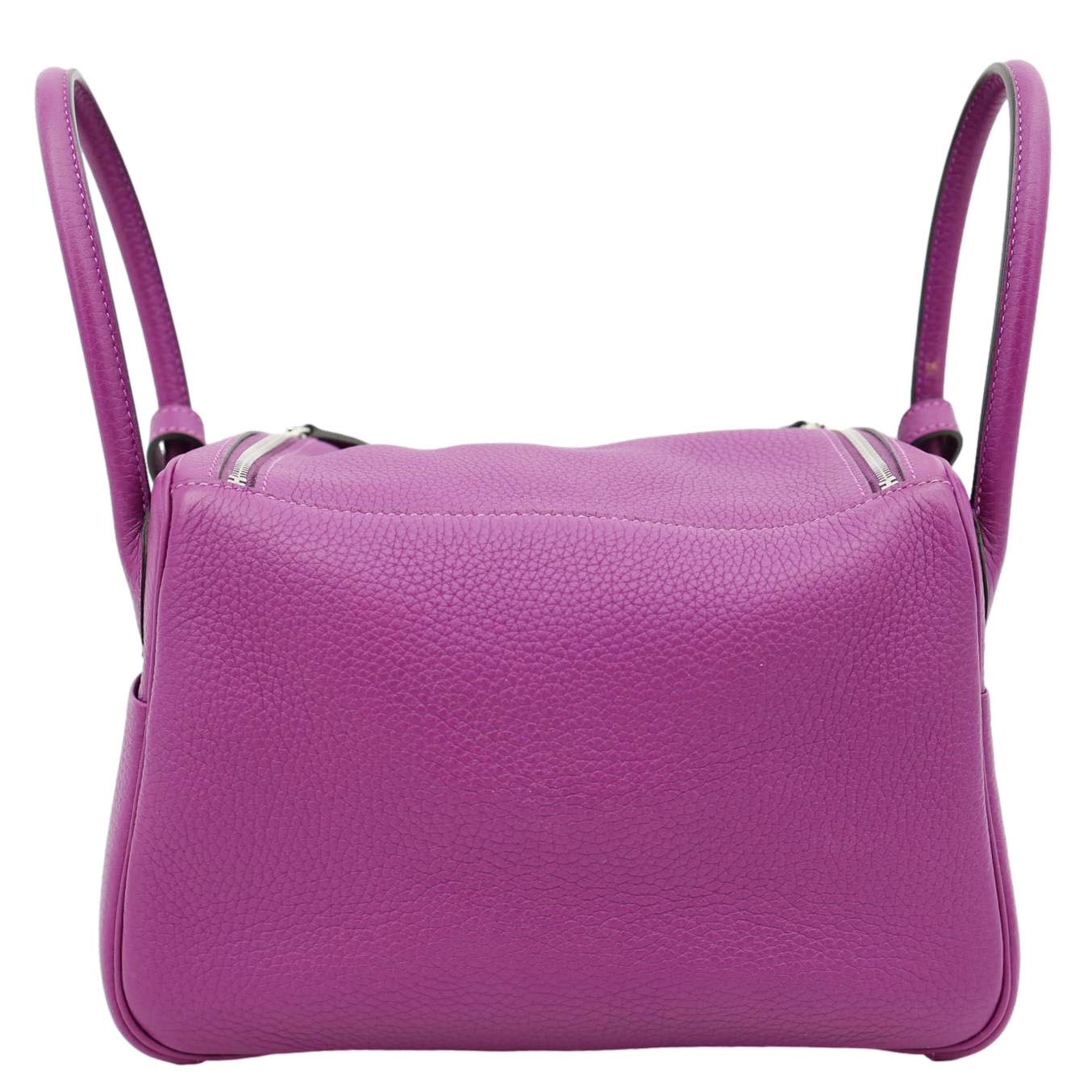 HERMES Lindy 26 Taurillon Clemence Leather Shoulder Bag Purple - Image 3