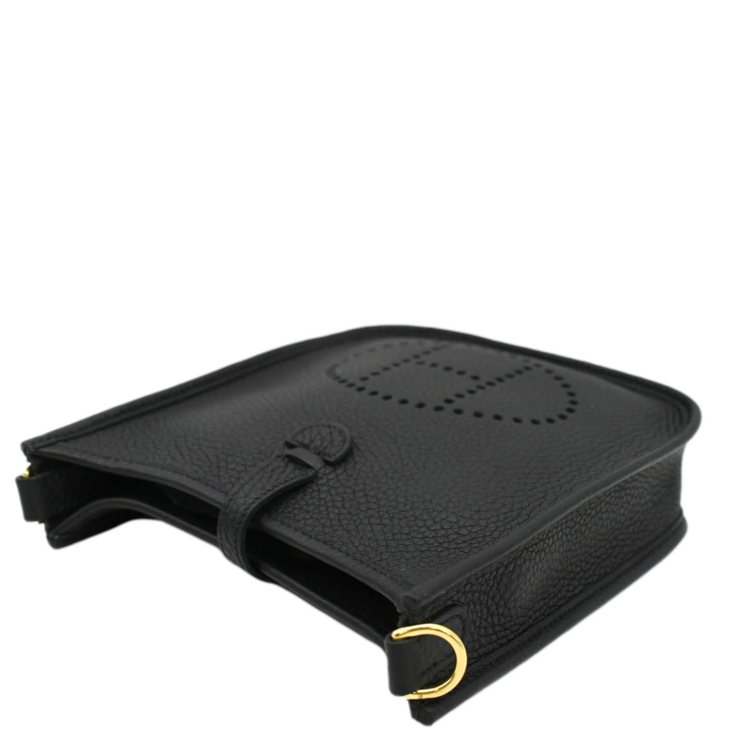 HERMES Evelyne TPM Clemence Leather Crossbody Bag Black - Image 6