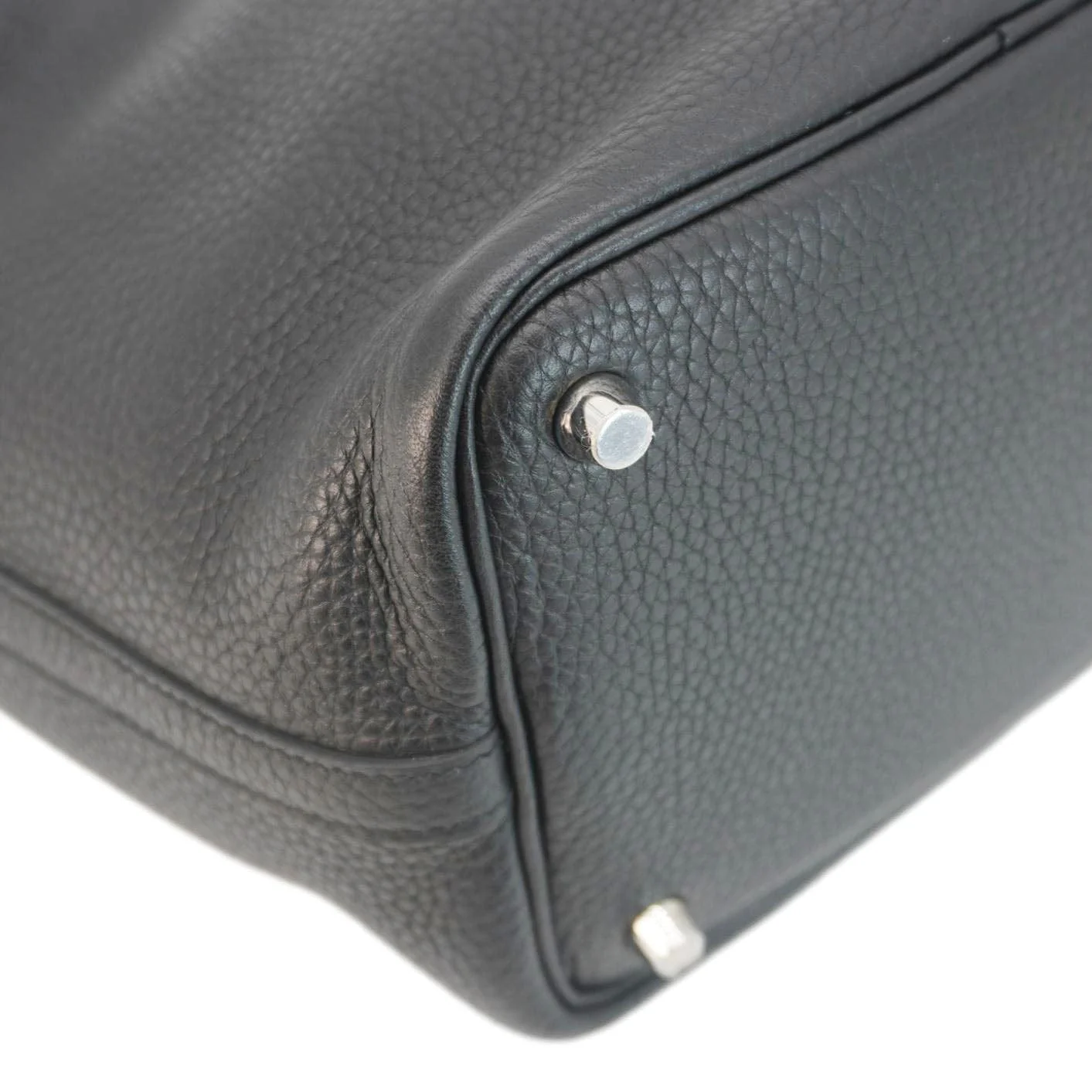 HERMES Picotin Lock 18 Taurillon Clemence Leather Hobo Bag Black - Image 9
