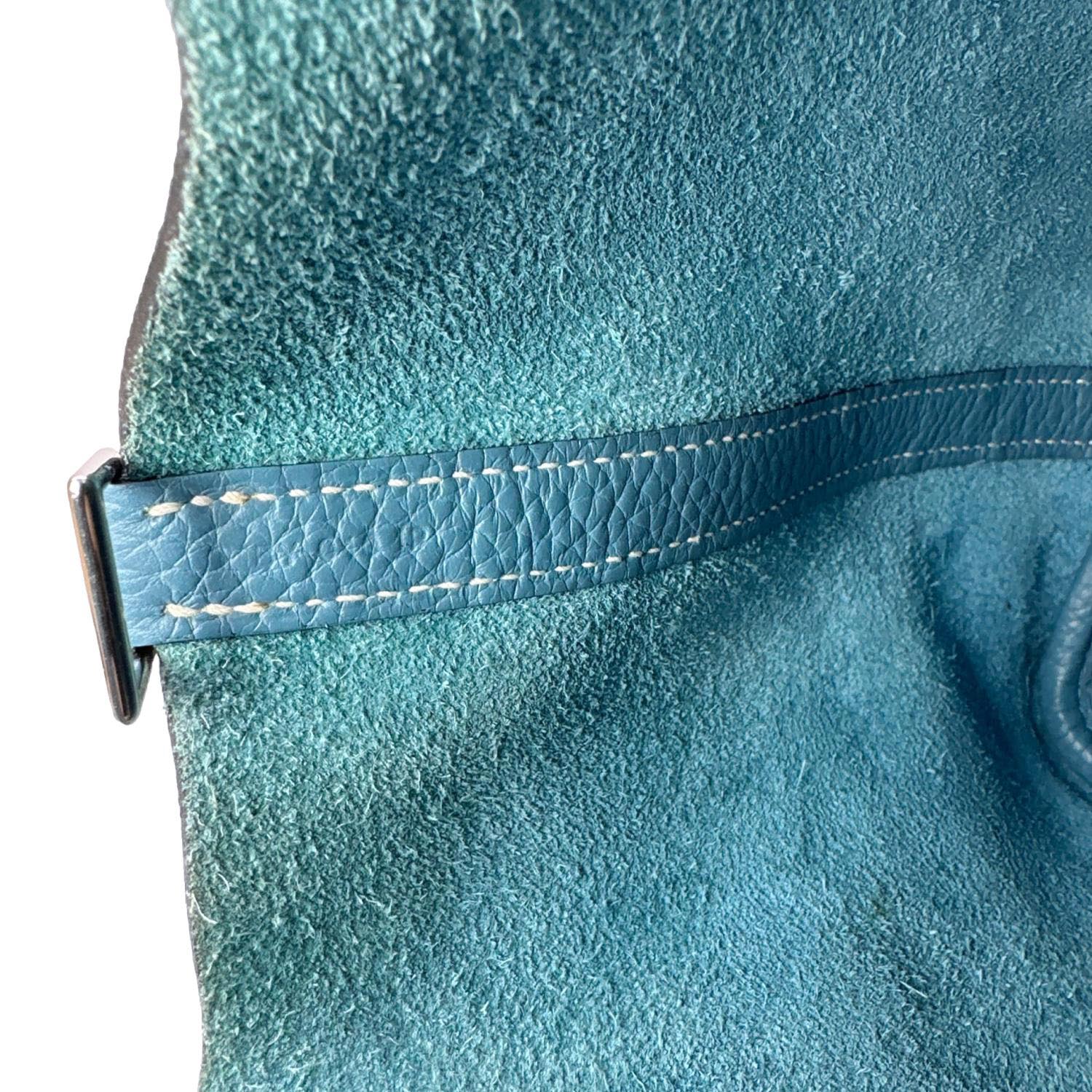 HERMES Picotin Lock 18 Taurillon Clemence Leather Hobo Bag Blue - Image 12
