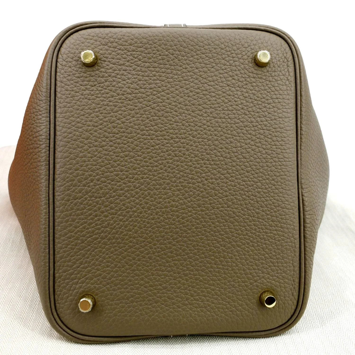 HERMES Picotin Lock 18 PM Taurillon Clemence Leather Bag Etoupe - Image 10