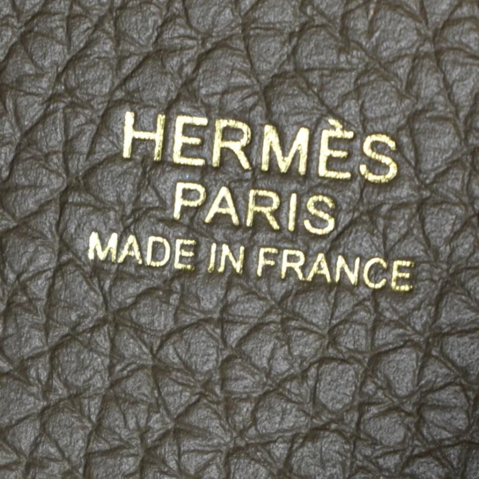 HERMES Picotin Lock 18 PM Taurillon Clemence Leather Bag Etoupe - Image 12