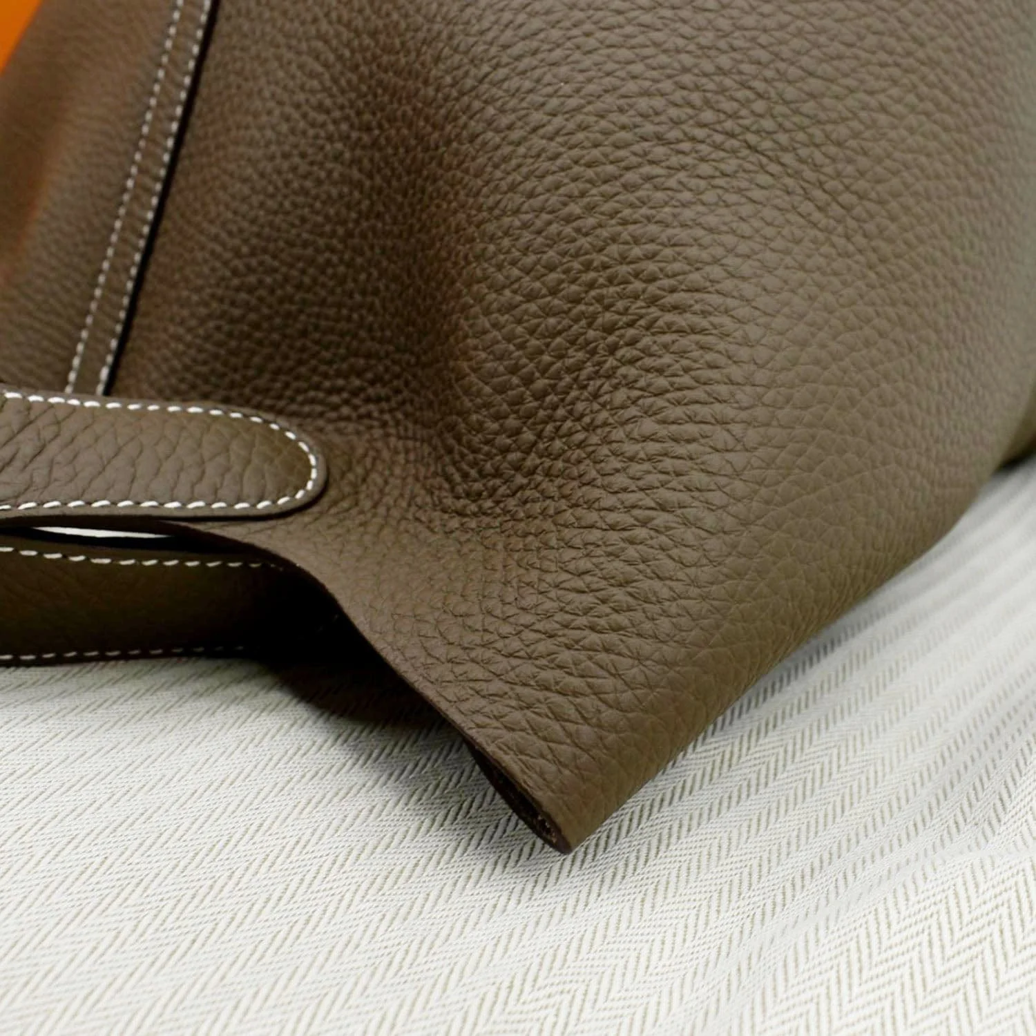 HERMES Picotin Lock 18 PM Taurillon Clemence Leather Bag Etoupe - Image 7