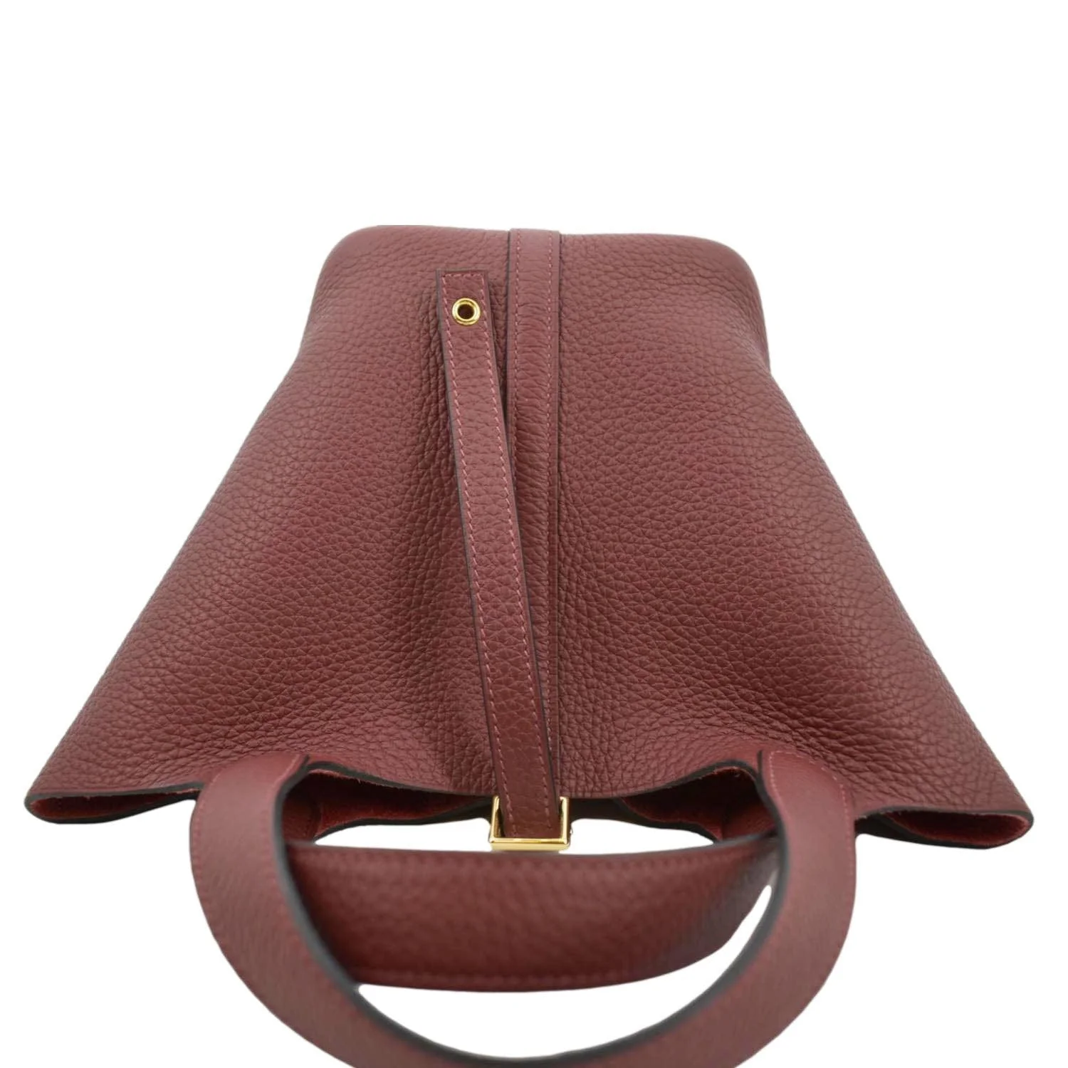 HERMES Picotin Lock 18 Taurillon Clemence Leather Hobo Bag Burgundy - Image 5
