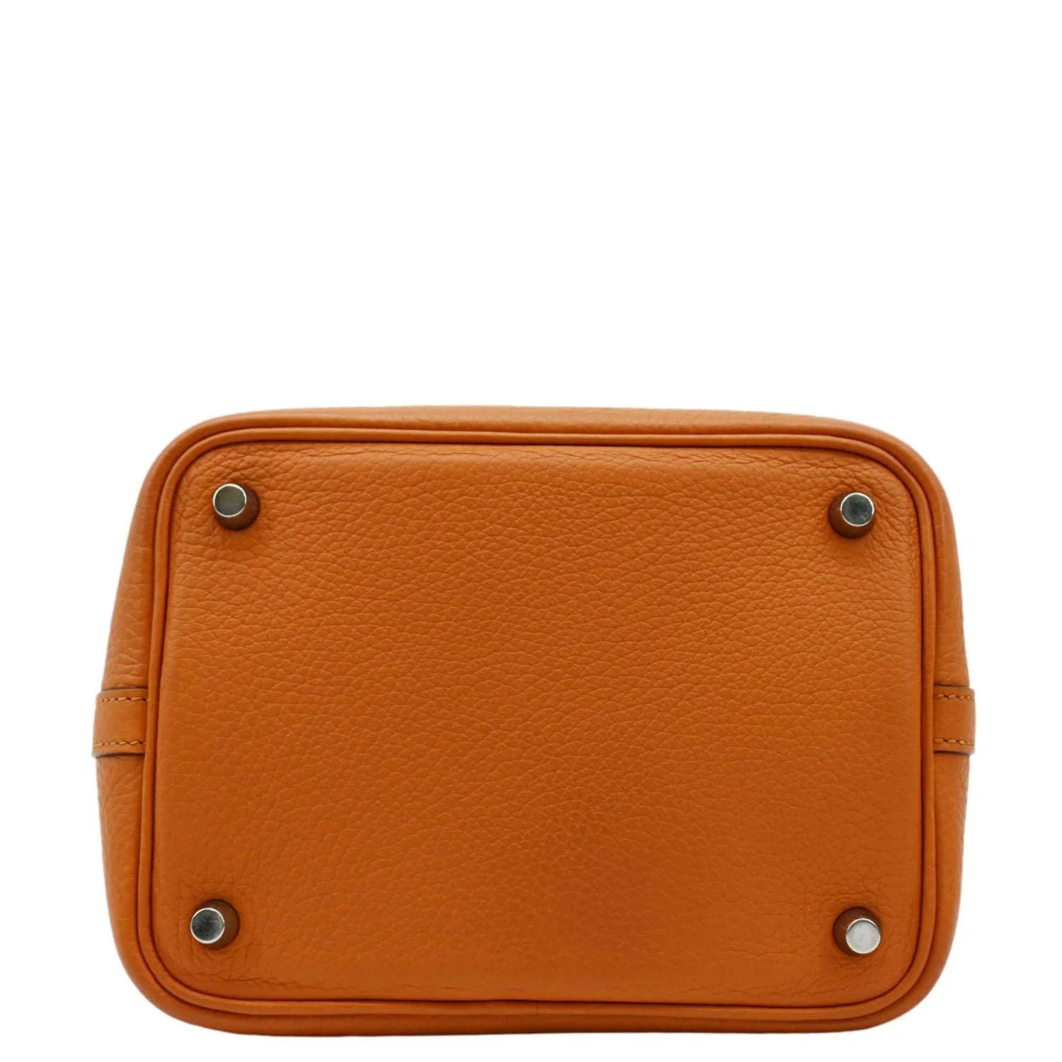 HERMES Picotin Lock 18 Taurillon Clemence Leather Hobo Bag Orange - Image 11