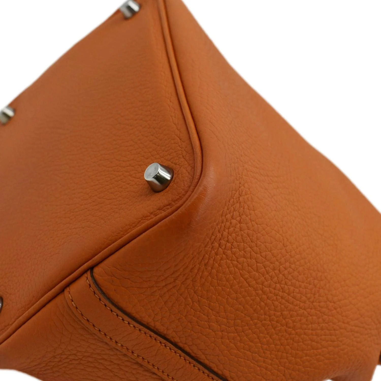 HERMES Picotin Lock 18 Taurillon Clemence Leather Hobo Bag Orange - Image 9