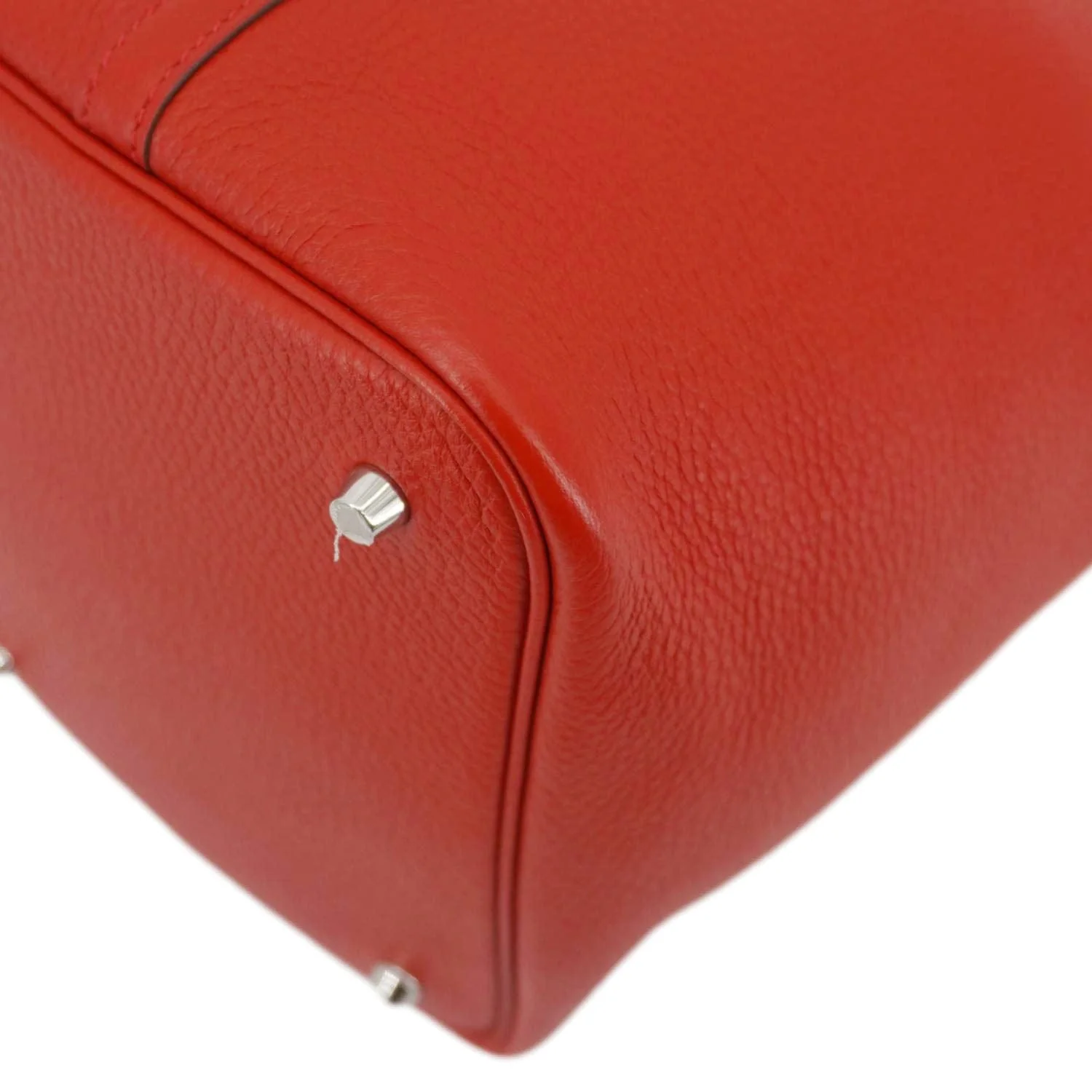 HERMES Picotin Lock 22 MM Taurillon Clemence Leather Hobo Bag Red - Image 10