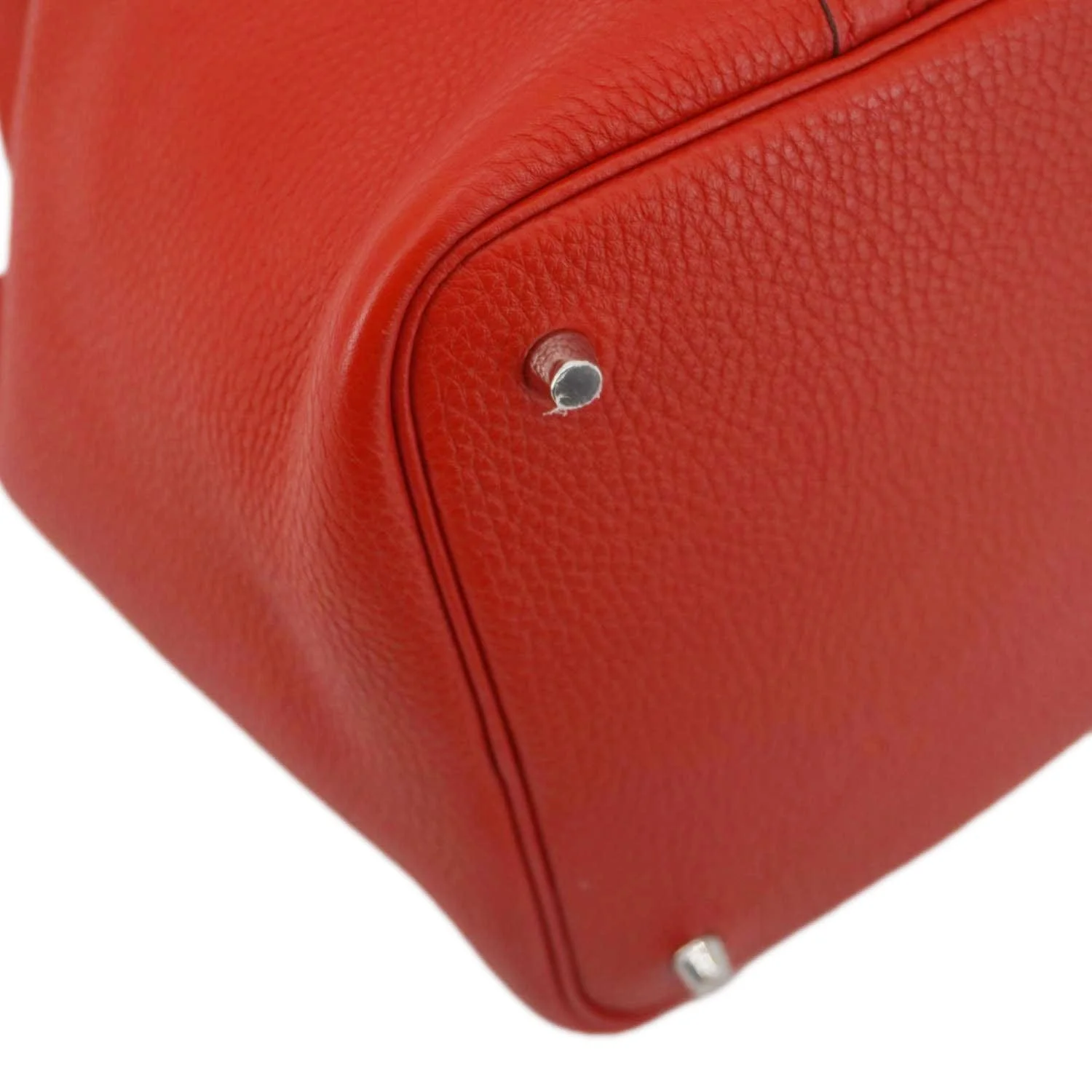 HERMES Picotin Lock 22 MM Taurillon Clemence Leather Hobo Bag Red - Image 11