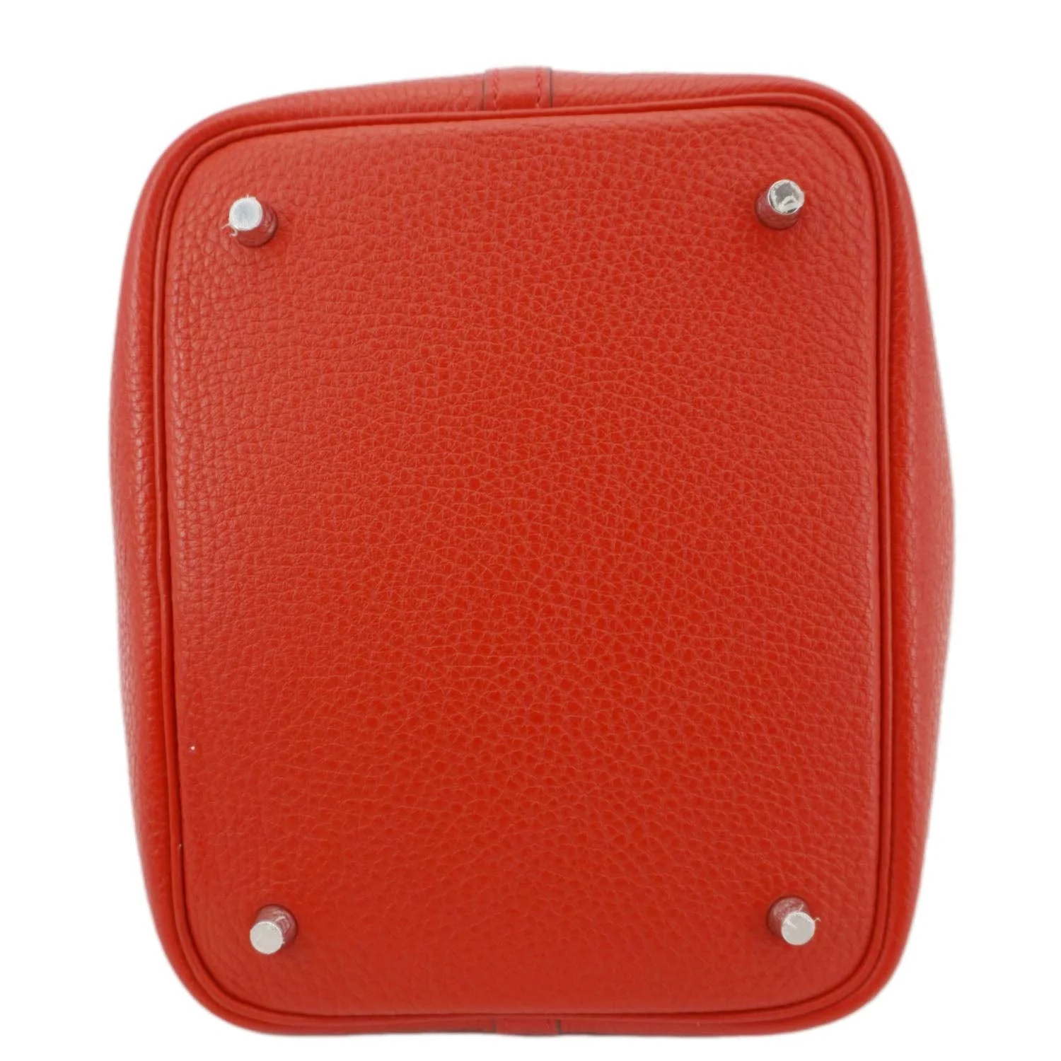 HERMES Picotin Lock 22 MM Taurillon Clemence Leather Hobo Bag Red - Image 12