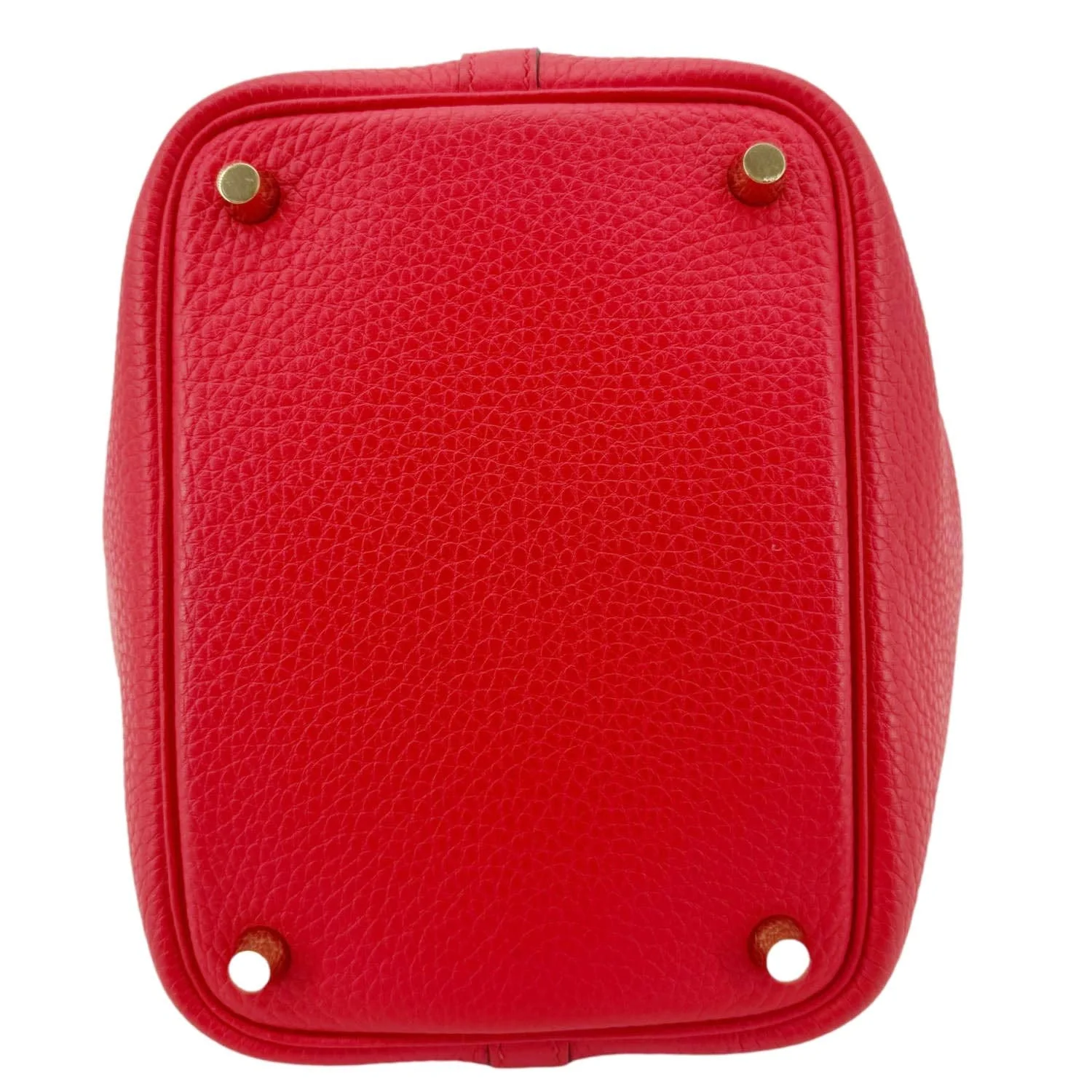 HERMES Picotin Lock 18 Taurillon Clemence Leather Hobo Bag Red - Image 12