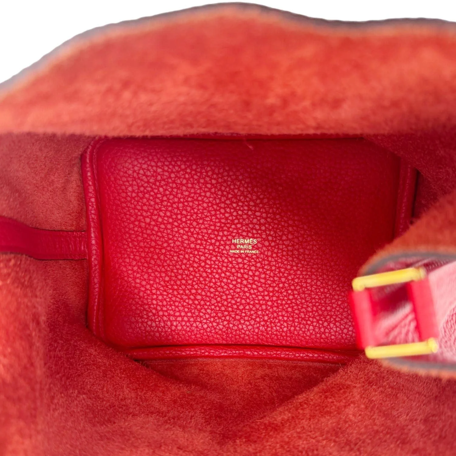 HERMES Picotin Lock 18 Taurillon Clemence Leather Hobo Bag Red - Image 14