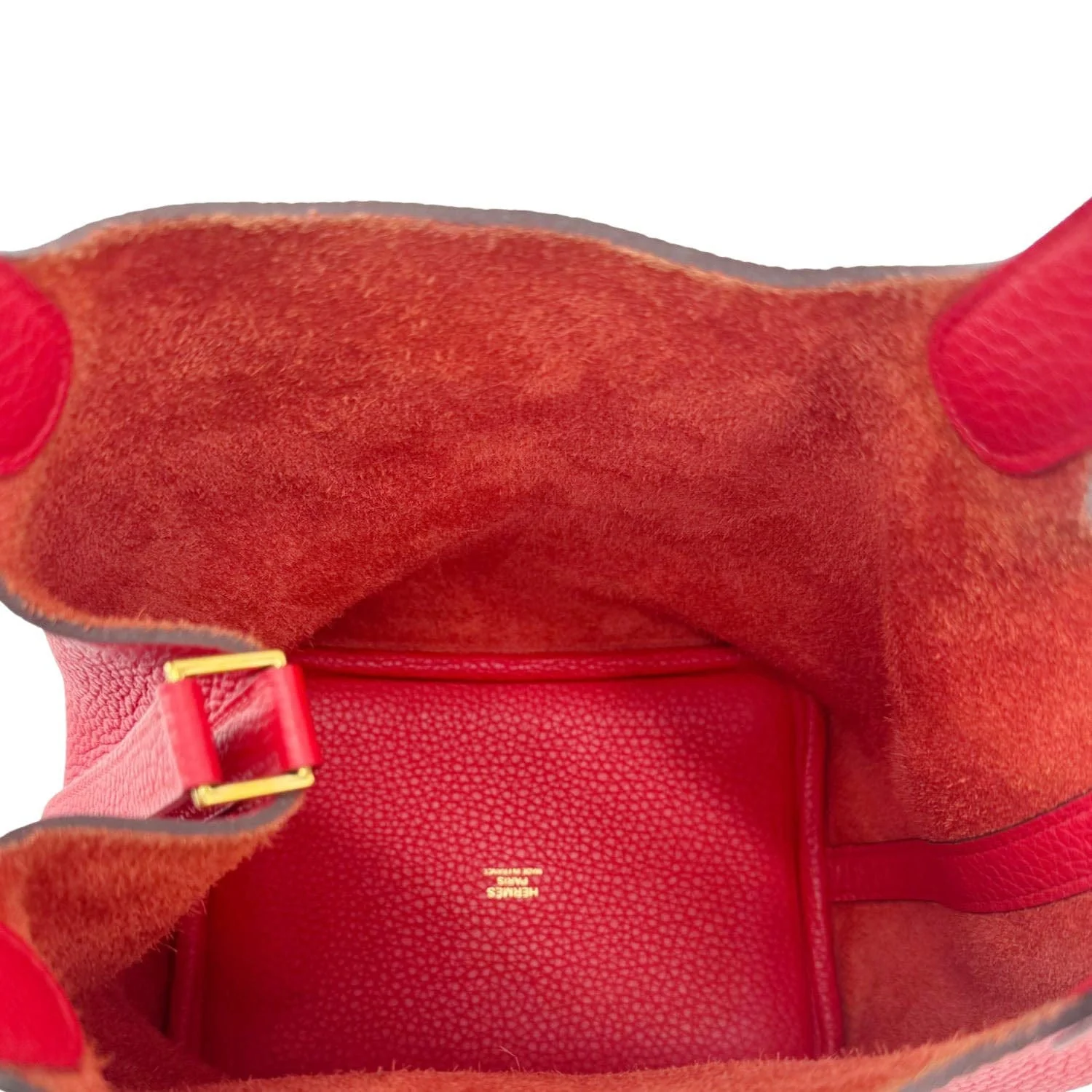 HERMES Picotin Lock 18 Taurillon Clemence Leather Hobo Bag Red - Image 15