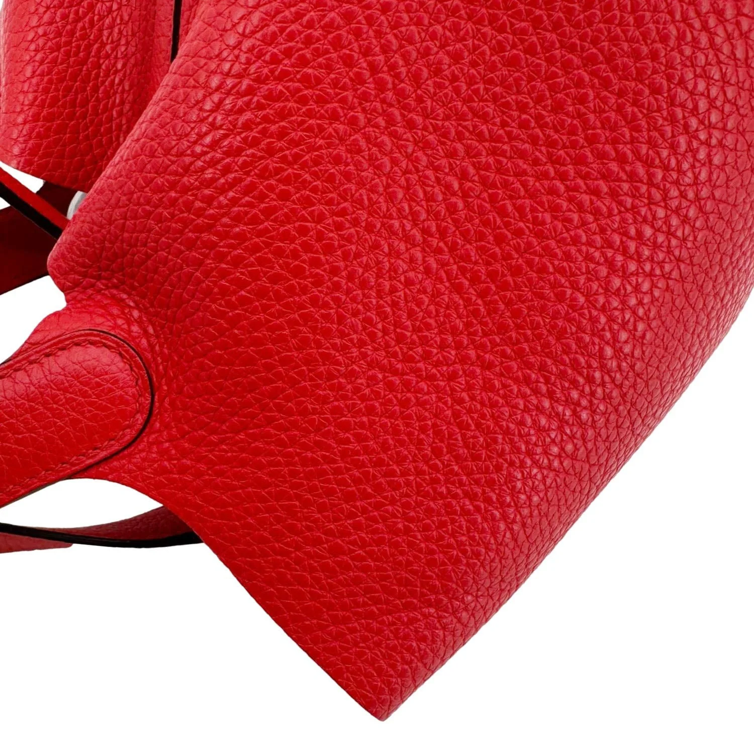 HERMES Picotin Lock 18 Taurillon Clemence Leather Hobo Bag Red - Image 7