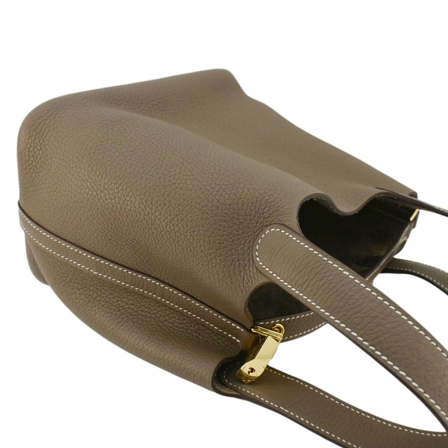 HERMES Picotin Lock 18 Taurillon Clemence Leather Hobo Bag Brown - Image 5