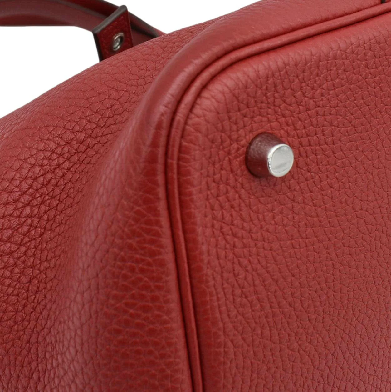 HERMES Picotin Lock 22 Taurillon Clemence Leather Hobo Bag Red - Image 6