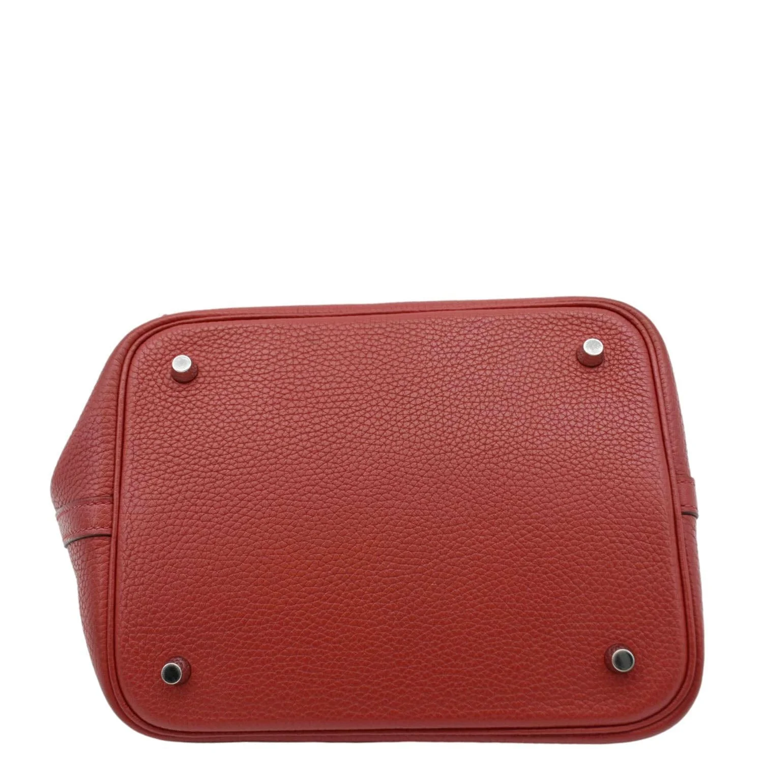 HERMES Picotin Lock 22 Taurillon Clemence Leather Hobo Bag Red - Image 8