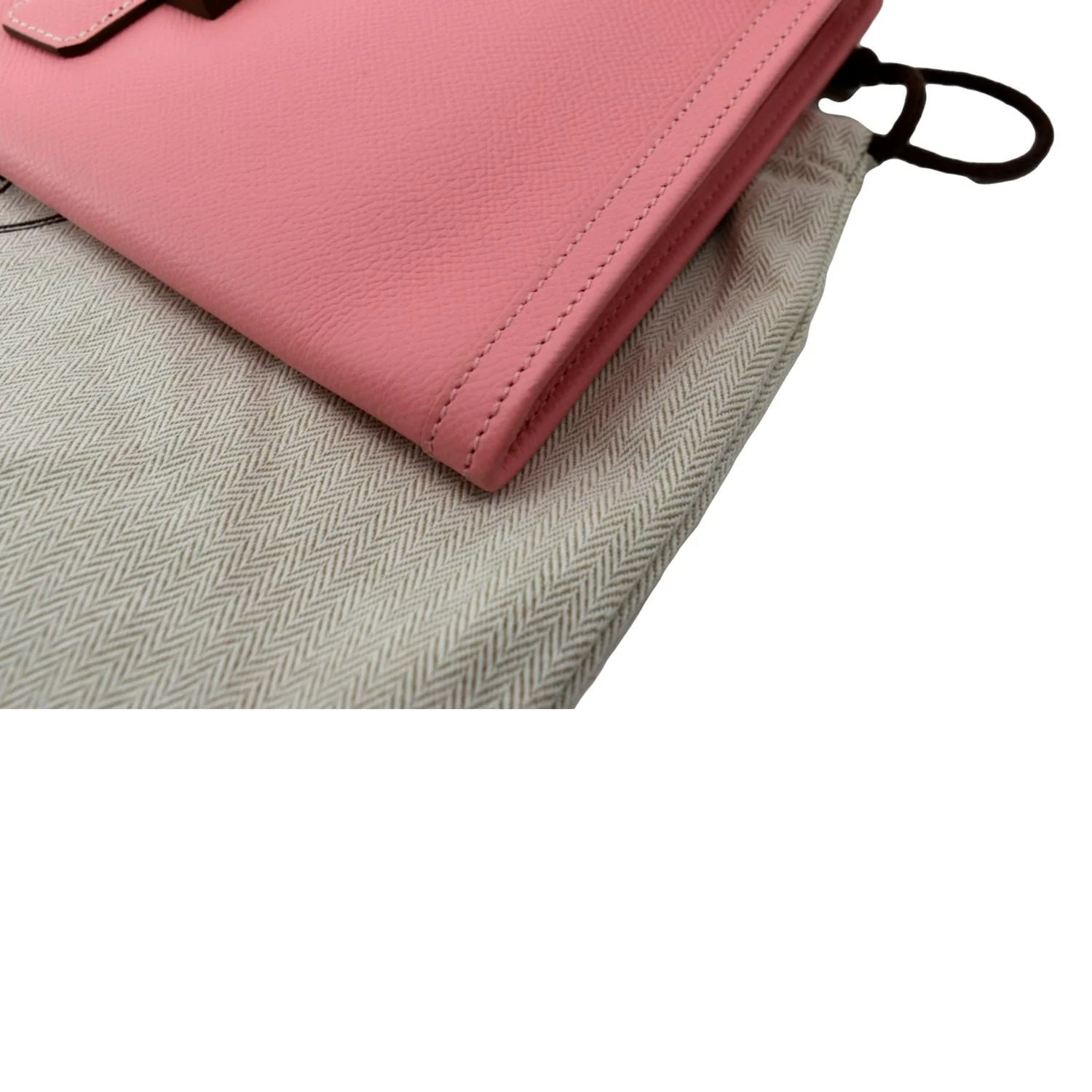 HERMES Jige Elan Calfskin Leather Clutch Wallet Pink - Image 7