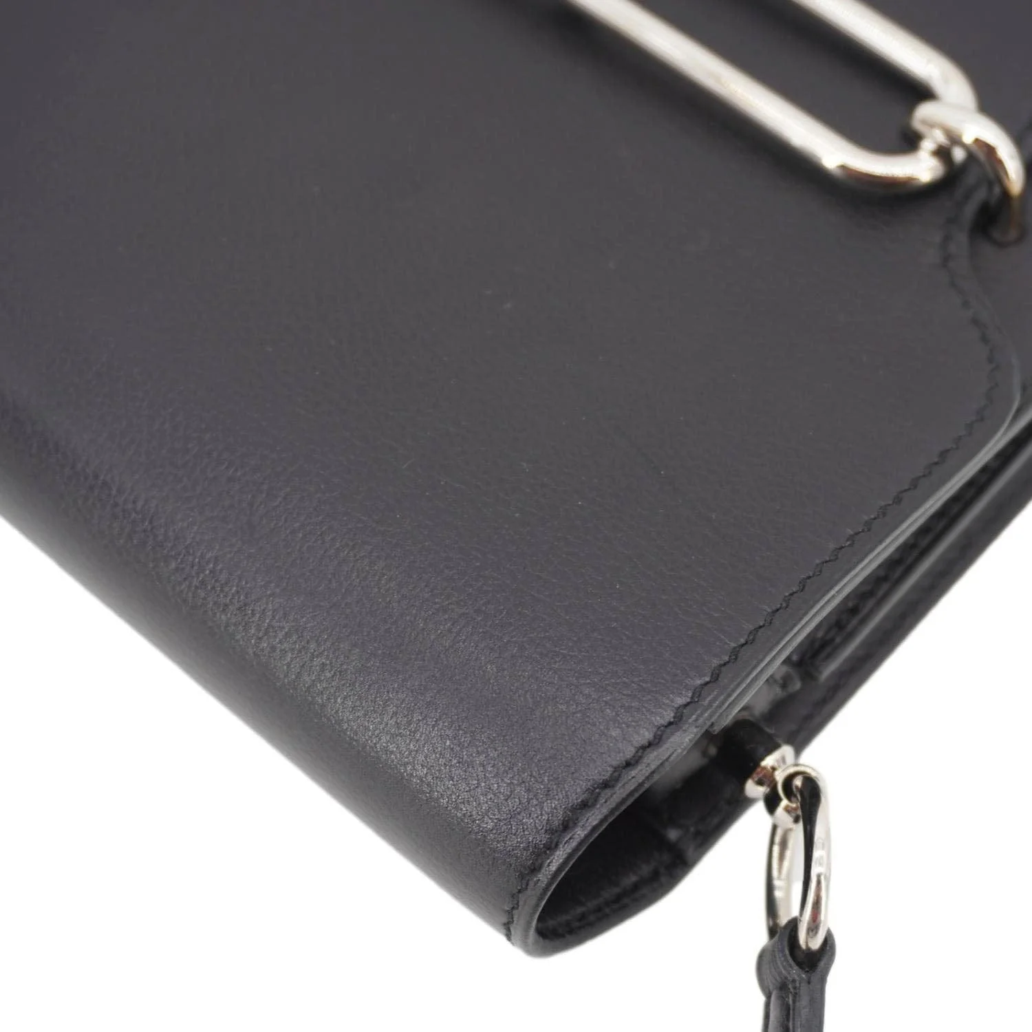 HERMES Roulis Calfskin Leather Shoulder Bag Black - Image 8