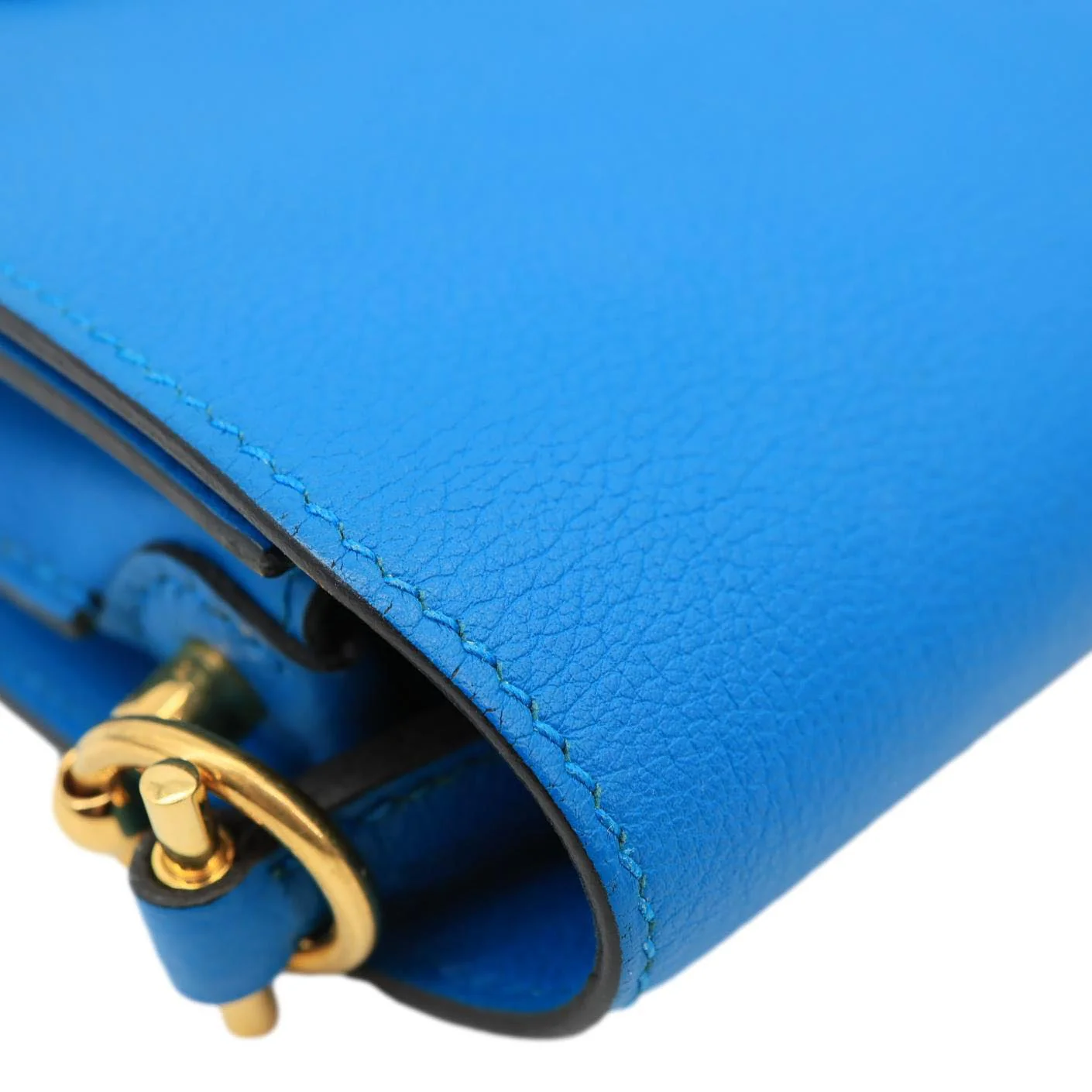 HERMES Roulis Sac Evercolor Mini Pebbled Calfskin Leather Shoulder Bag Blue - Image 5
