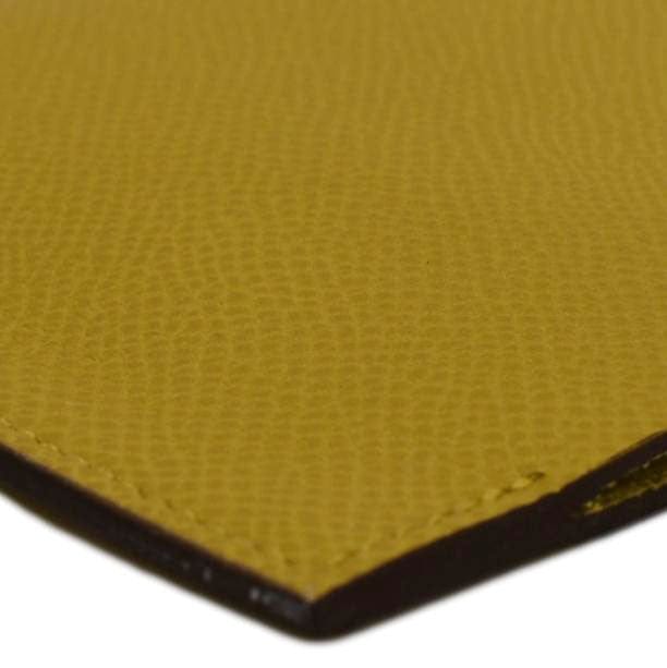 HERMES Tarmac Leather Passport Holder Yellow - Image 9
