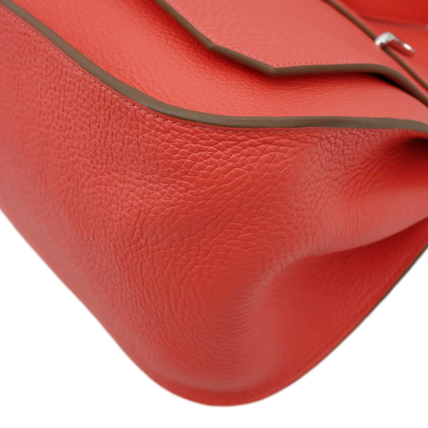 HERMES Jypsiere 31 Taurillon Clemence Leather Messenger Bag Orange - Image 7
