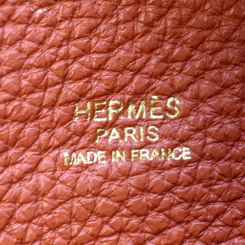 HERMES Togo So Kelly Leather Shoulder Bag Orange - Image 12
